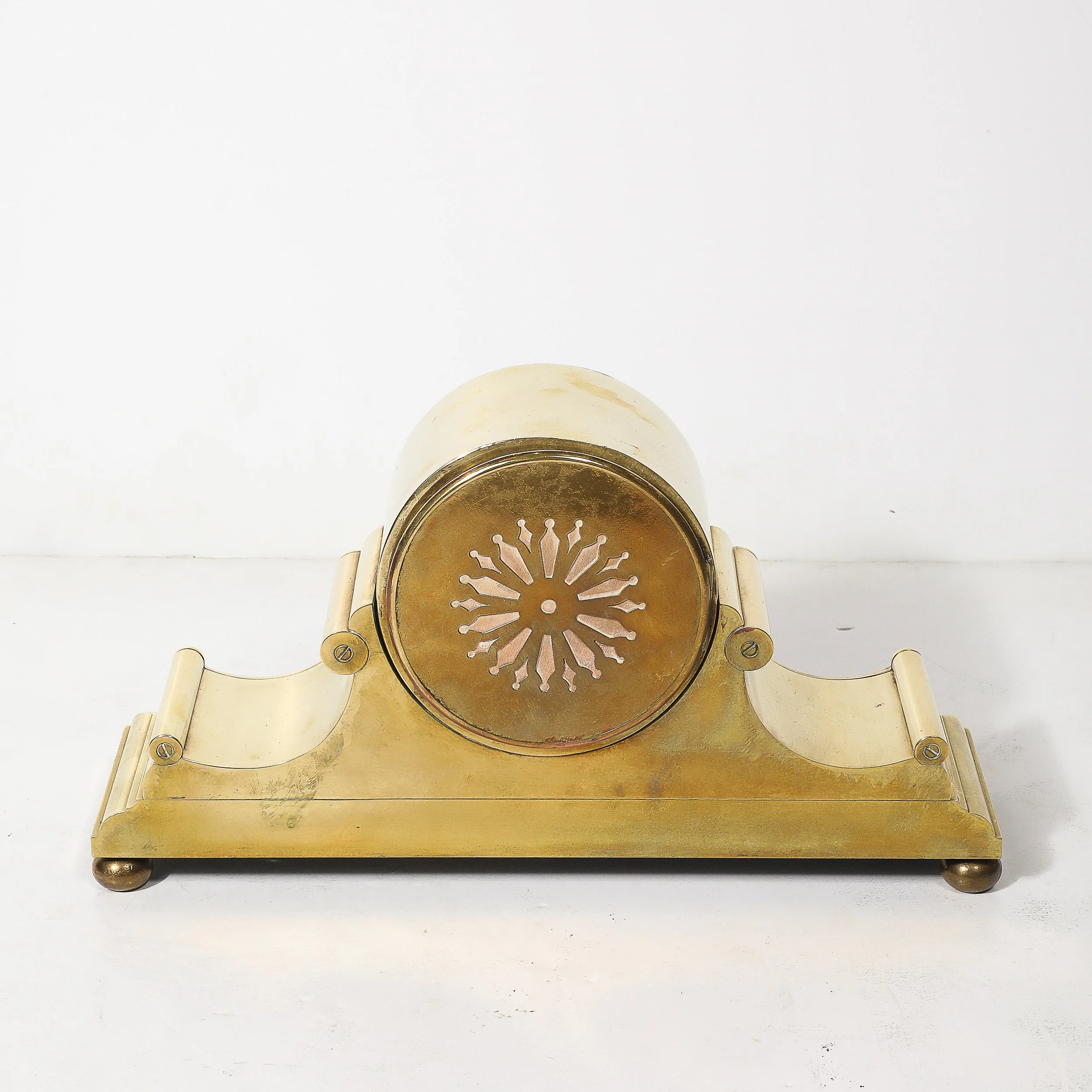 Art Deco Sculptural Polished Brass Clock by Chelsea Clock Co. For Tiffany - High Style Deco 7.jpg
