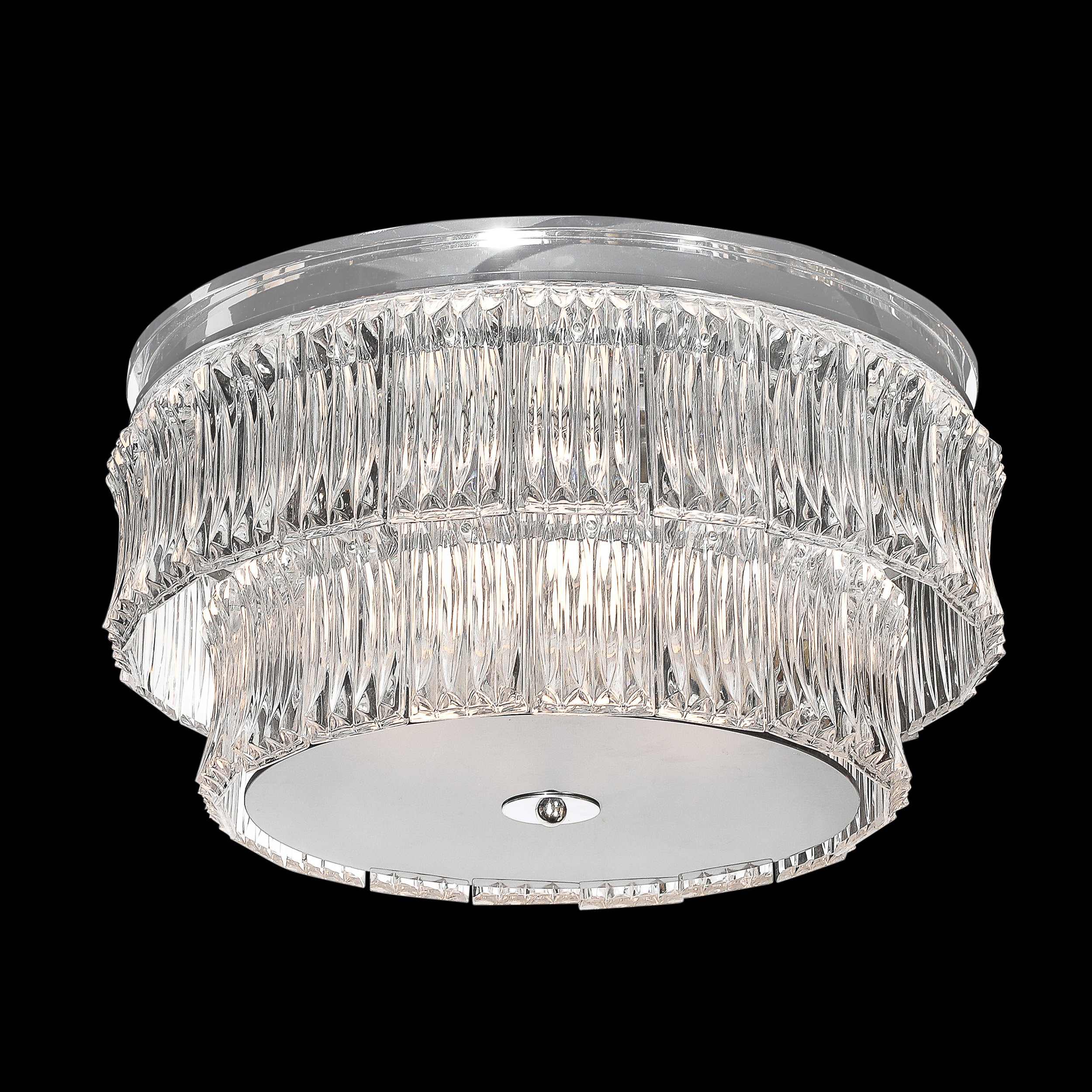 Mid-Century 2-Tier Transparent Murano Glass Flush-Mount w: Smoked Glass Diffuser - High Style Deco 2.jpg