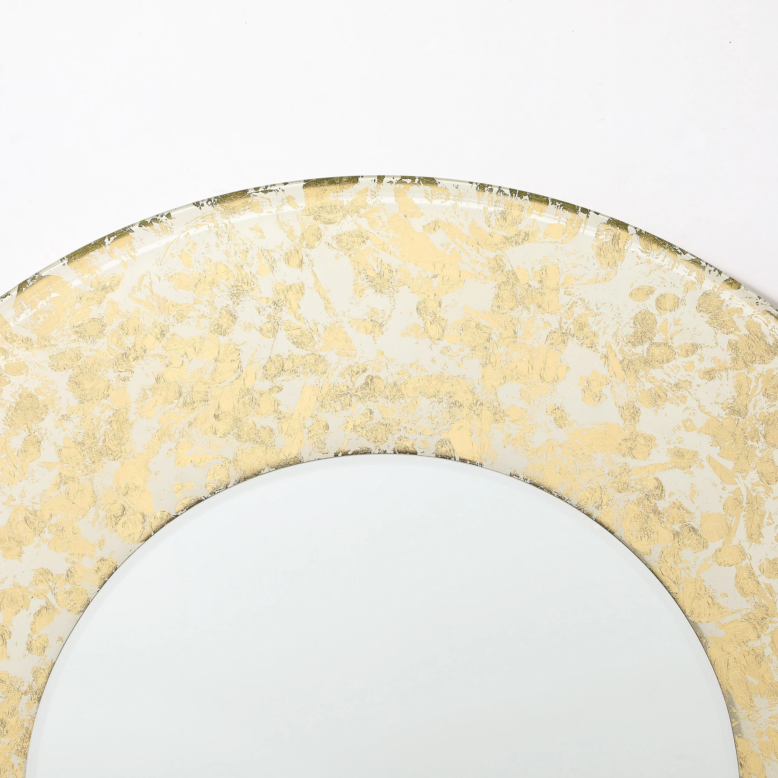 Mid-Century Modernist Round 24 Karat Gold Leaf Illuminated Murano Glass Mirror - High Style Deco 5.jpg