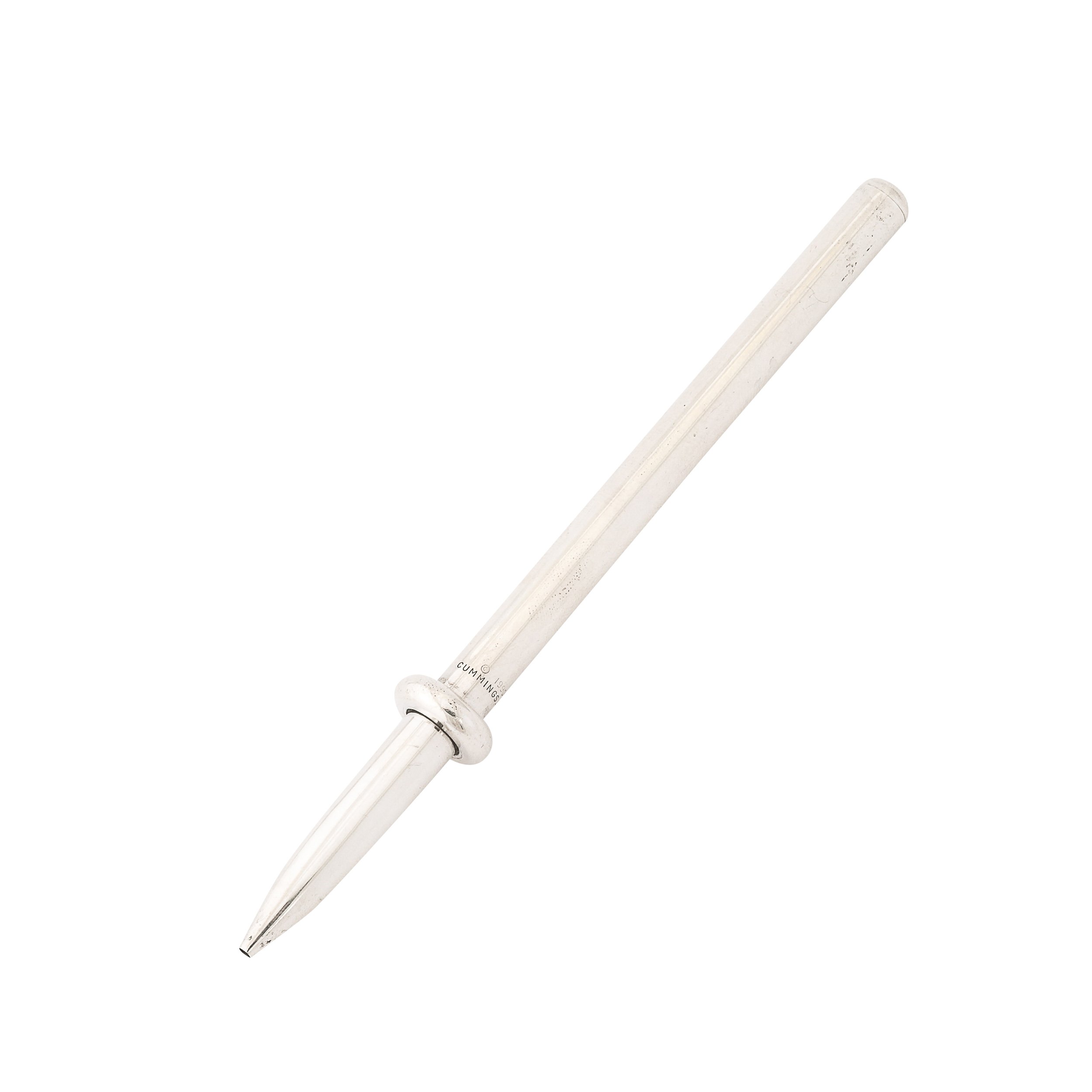 Rare Minimal Sterling Silver Ballpoint Pen, Tiffany & Co signed Angela Cummings