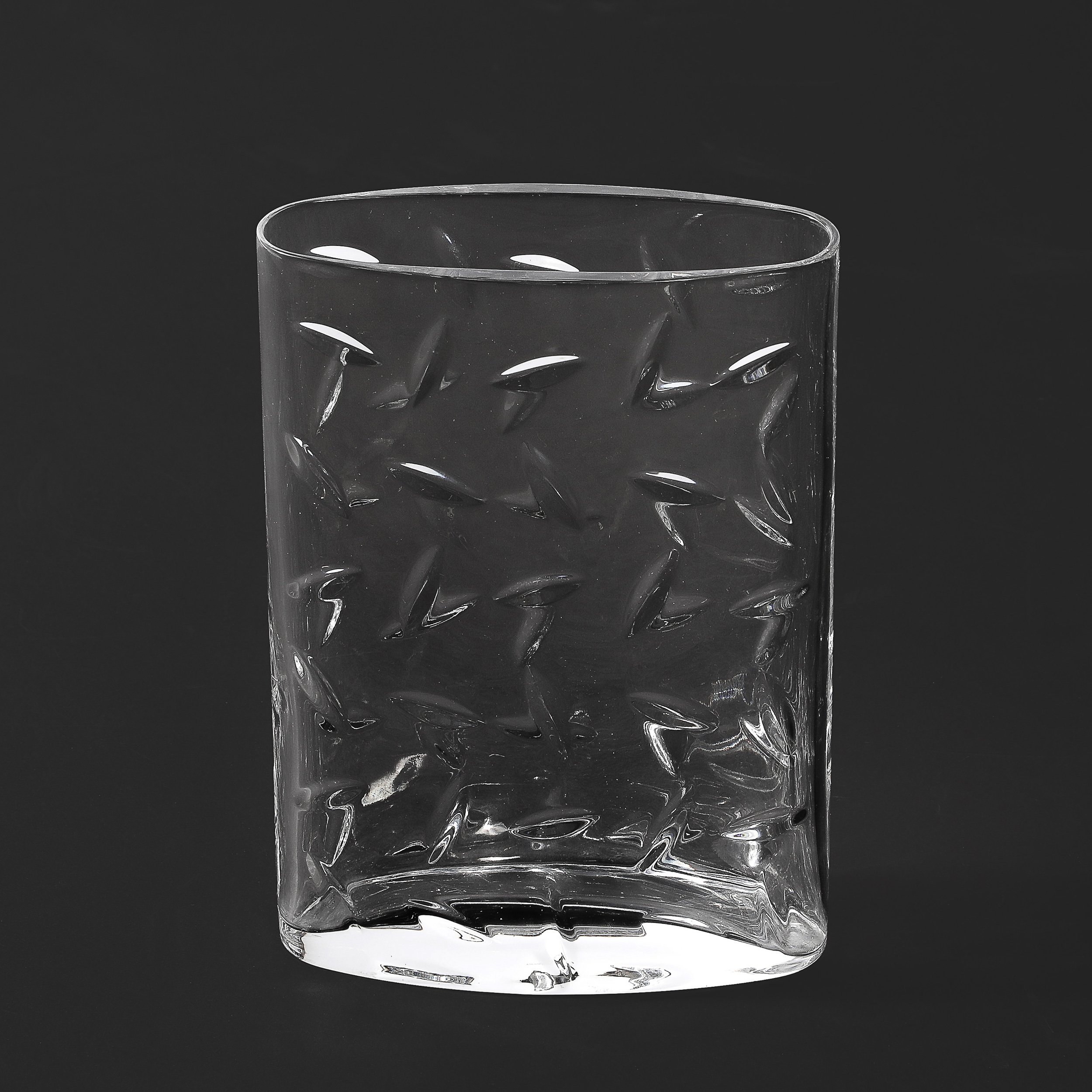 Mid-Century Modernist Cut Crystal Vase w: Leaf Form Motif Signed Tiffany and Co - High Style Deco 11.jpg