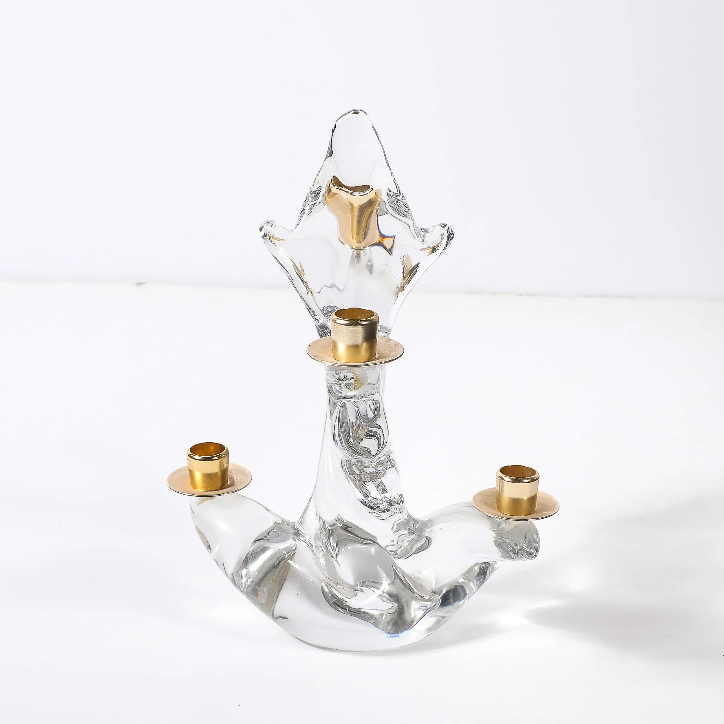 Pair of Mid-Century Crystal & Brass Candlestick Holders signed Schneider - High Style Deco 8.jpg