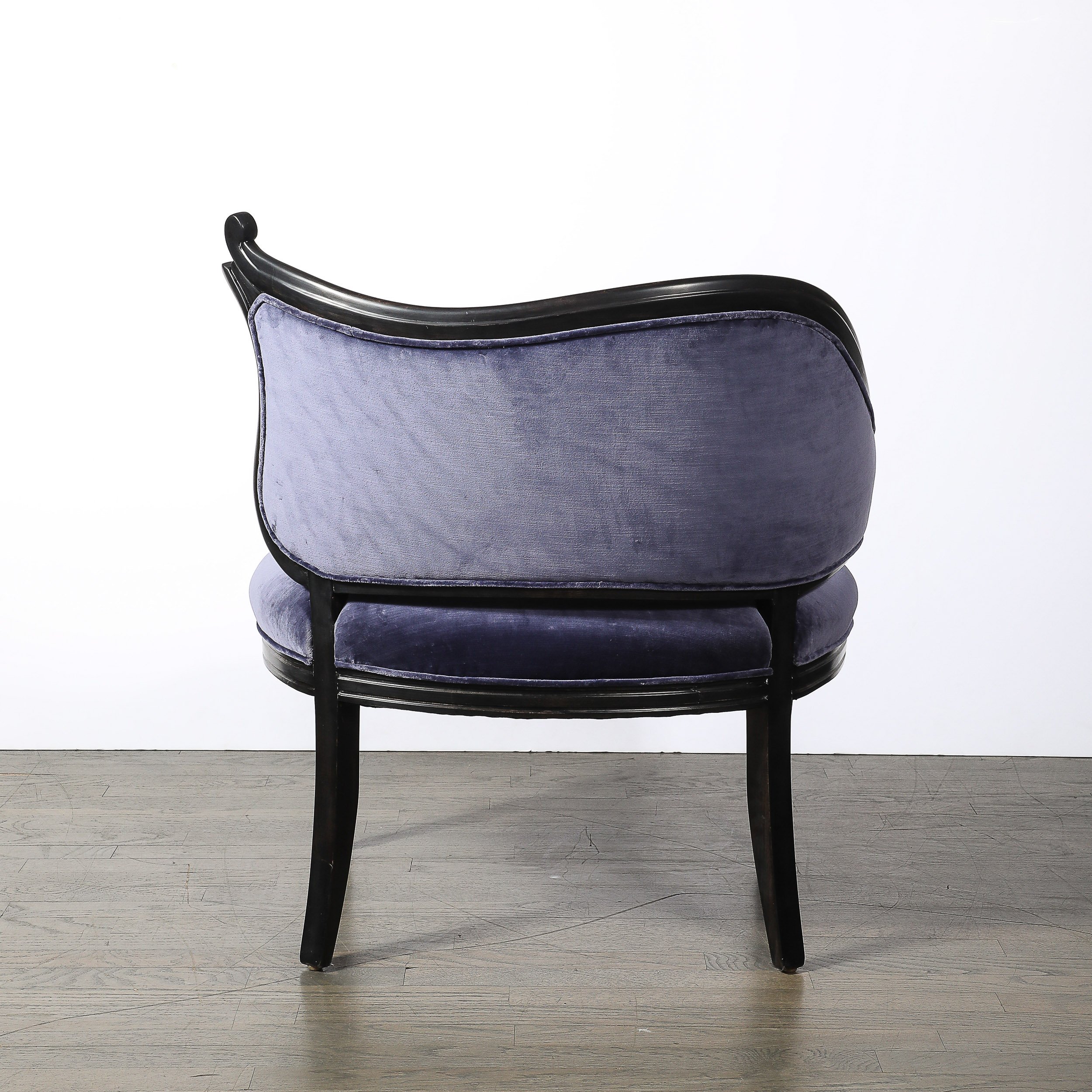 Pair of Art Deco Asymmetrical Fluted Curvilinear Ebonized Walnut Lounge Chairs - High Style Deco 12.jpg