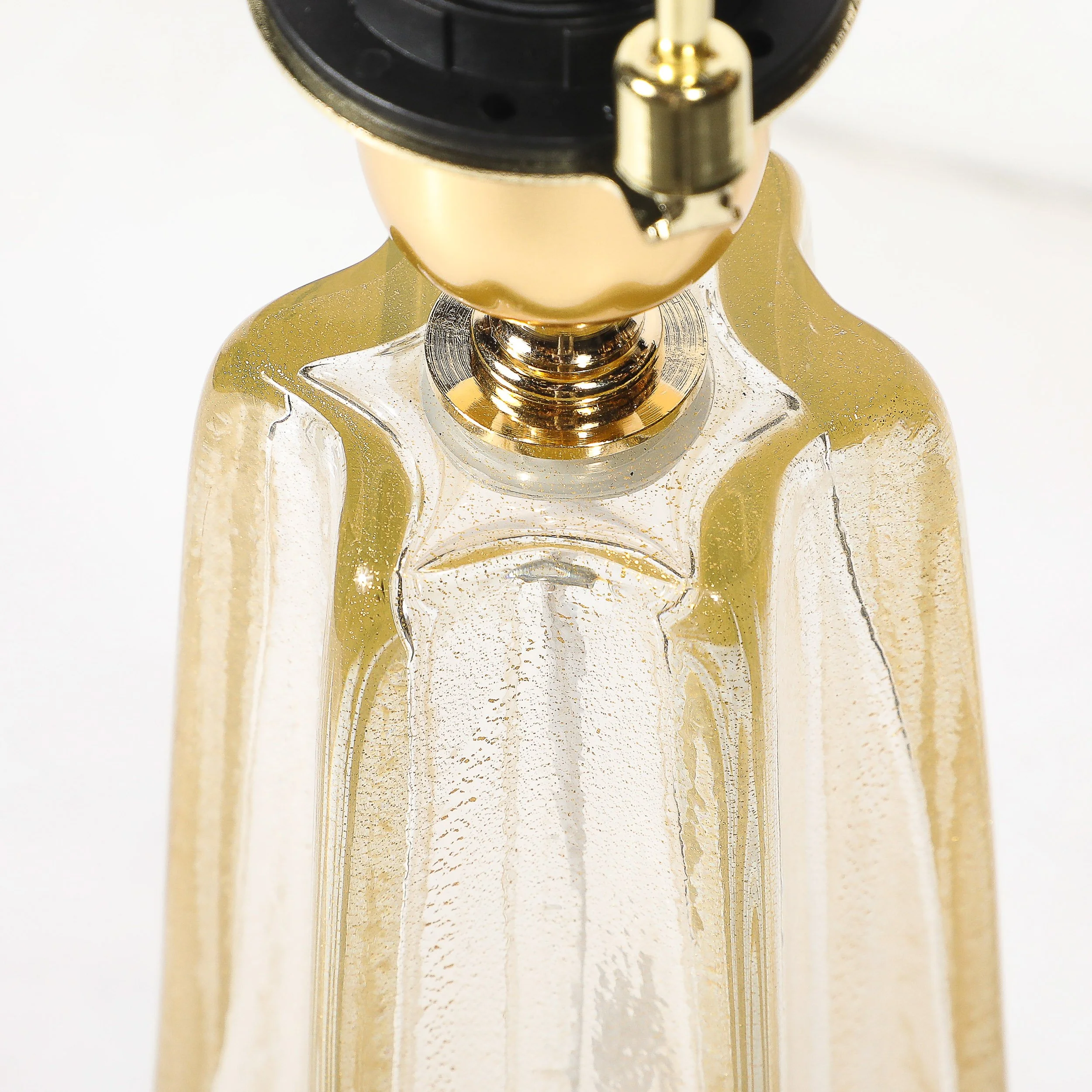 Pair of Modernist Hand-Blown Murano Glass X Form Table Lamps W: 24 Karat Gold - High Style Deco 10.jpg