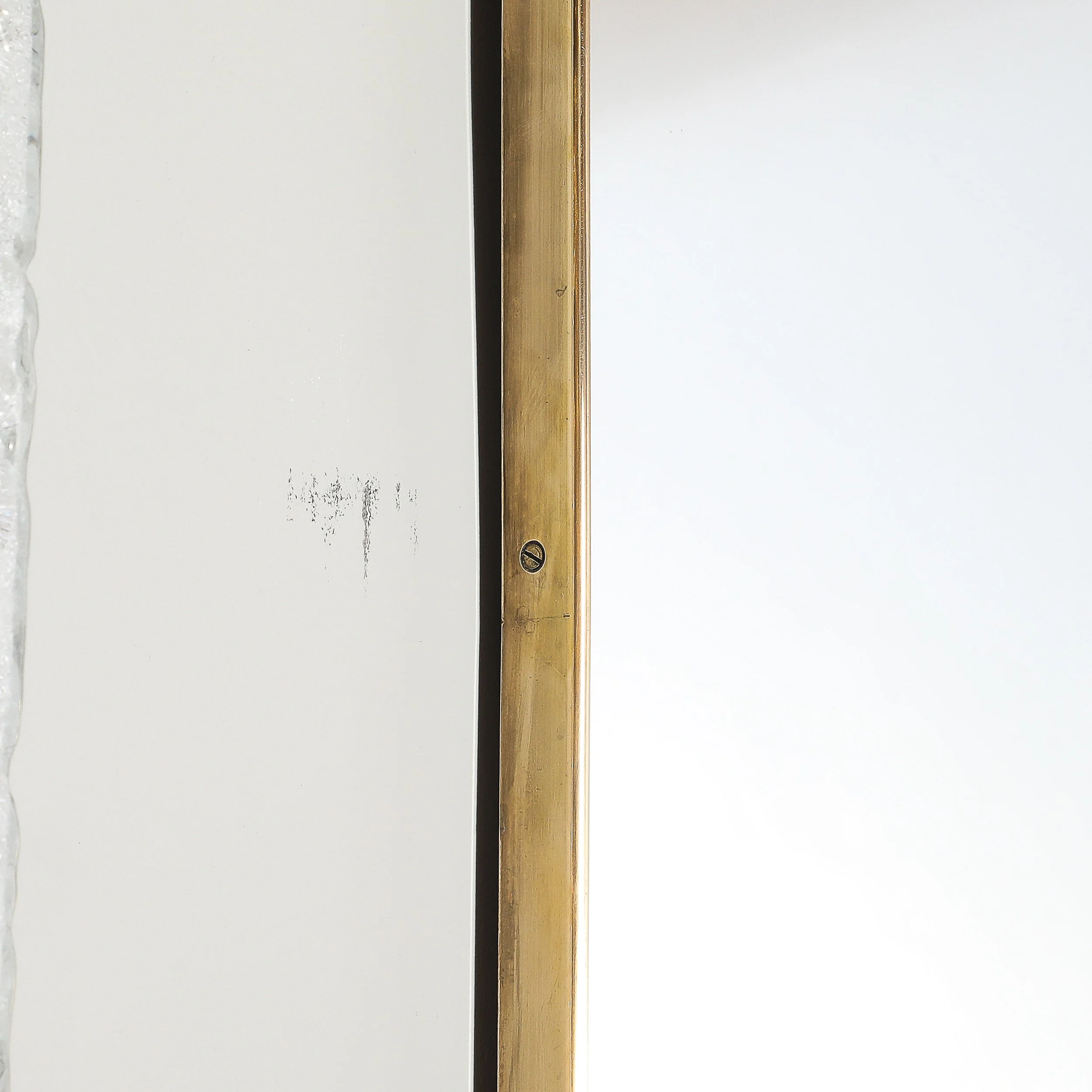 Mid-Century Modernist Elongated Brass Wrapped Mirror with Curved Top Detailing - High Style Deco 5.jpg