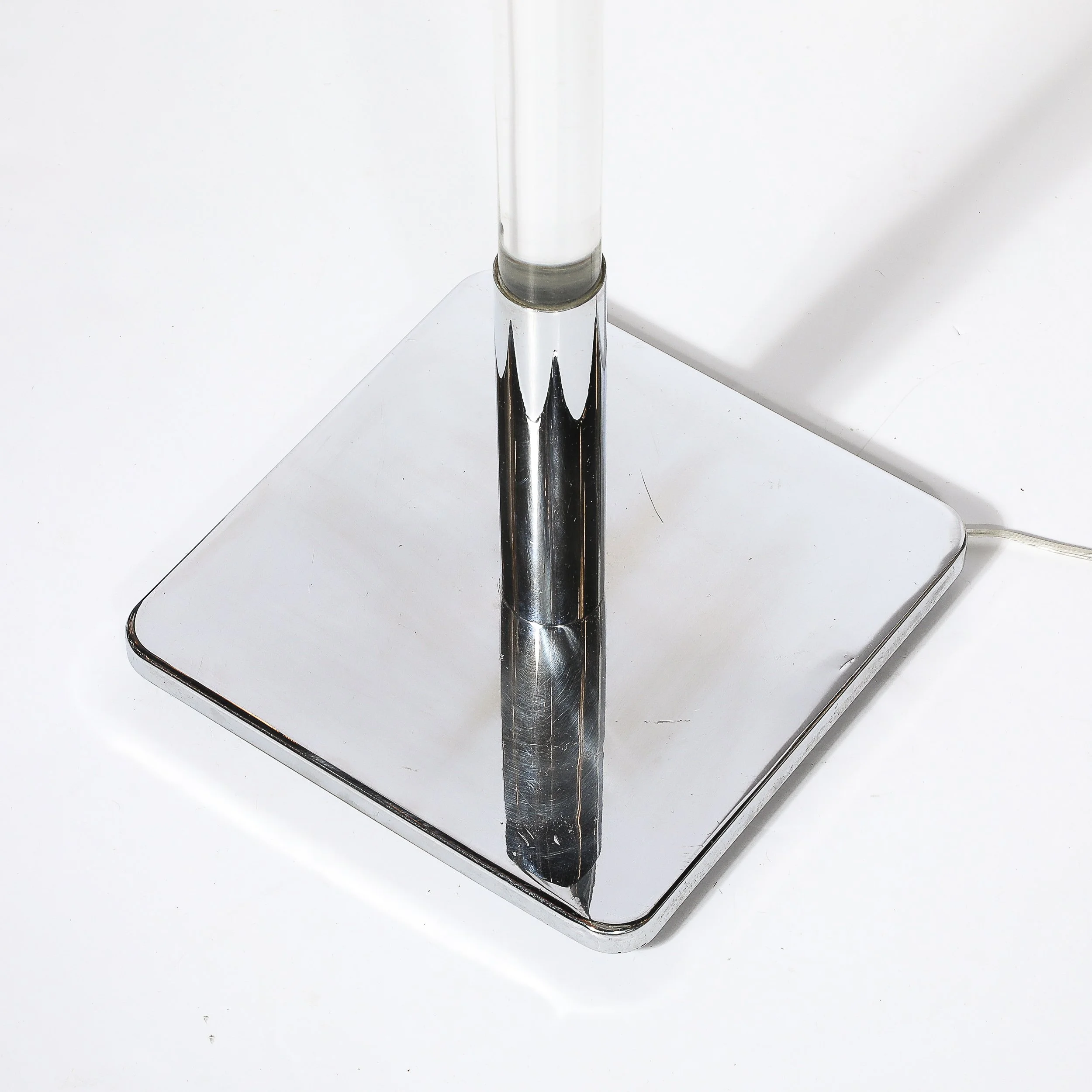 Mid-Century Modernist Floor Lamp in Lucite & Polished Nickel by Hansen - High Style Deco 5.jpg