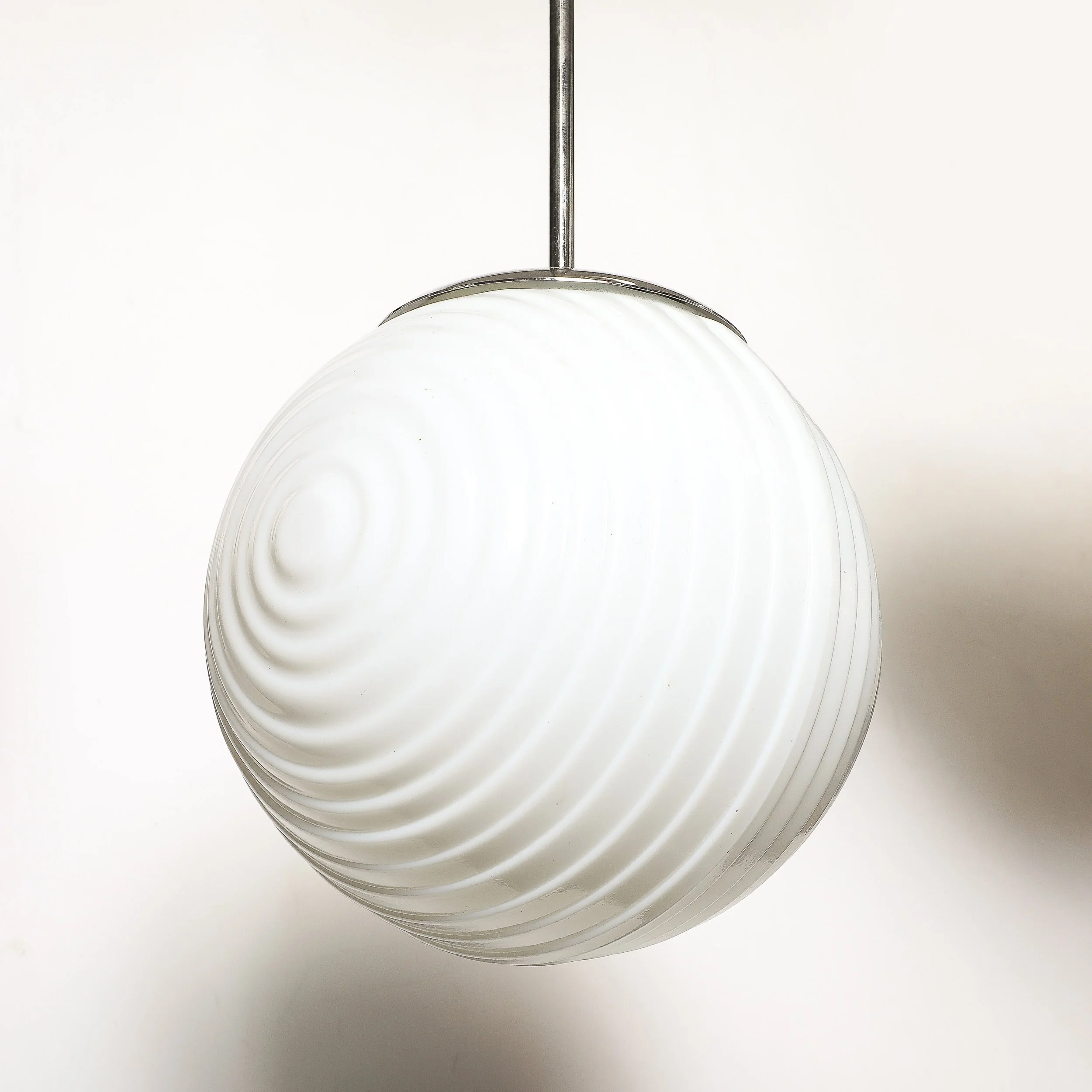 Mid-Century Opalescent Textural Glass Pendant Chandelier with Nickel Fittings - High Style Deco 10.jpg
