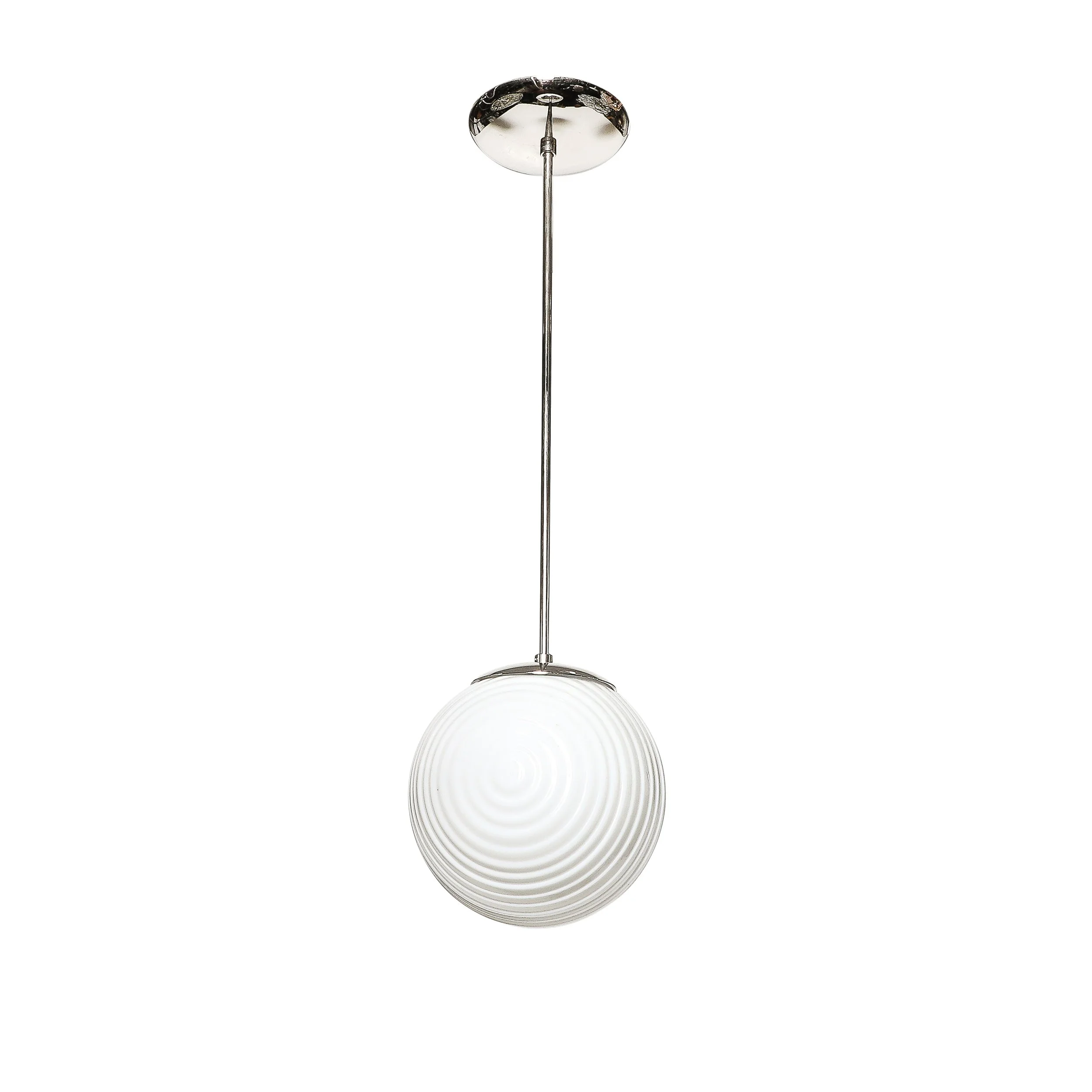 Mid-Century Opalescent Textural Glass Pendant Chandelier with Nickel Fittings - High Style Deco.jpg