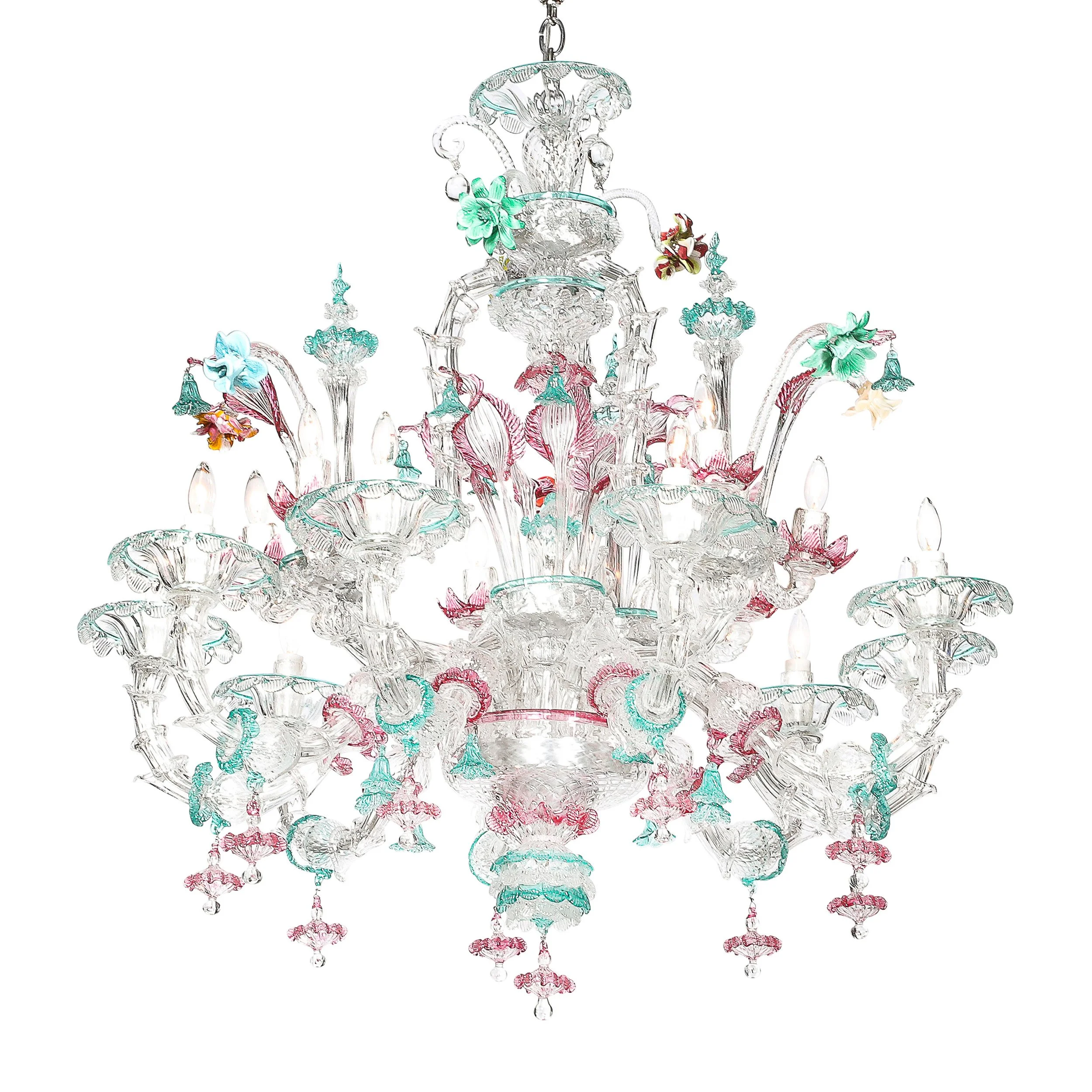 Exquisite & Rare Mid-Century Classical Hand-Blown Murano Twelve Arm Chandelier - High Style Deco 14.jpg