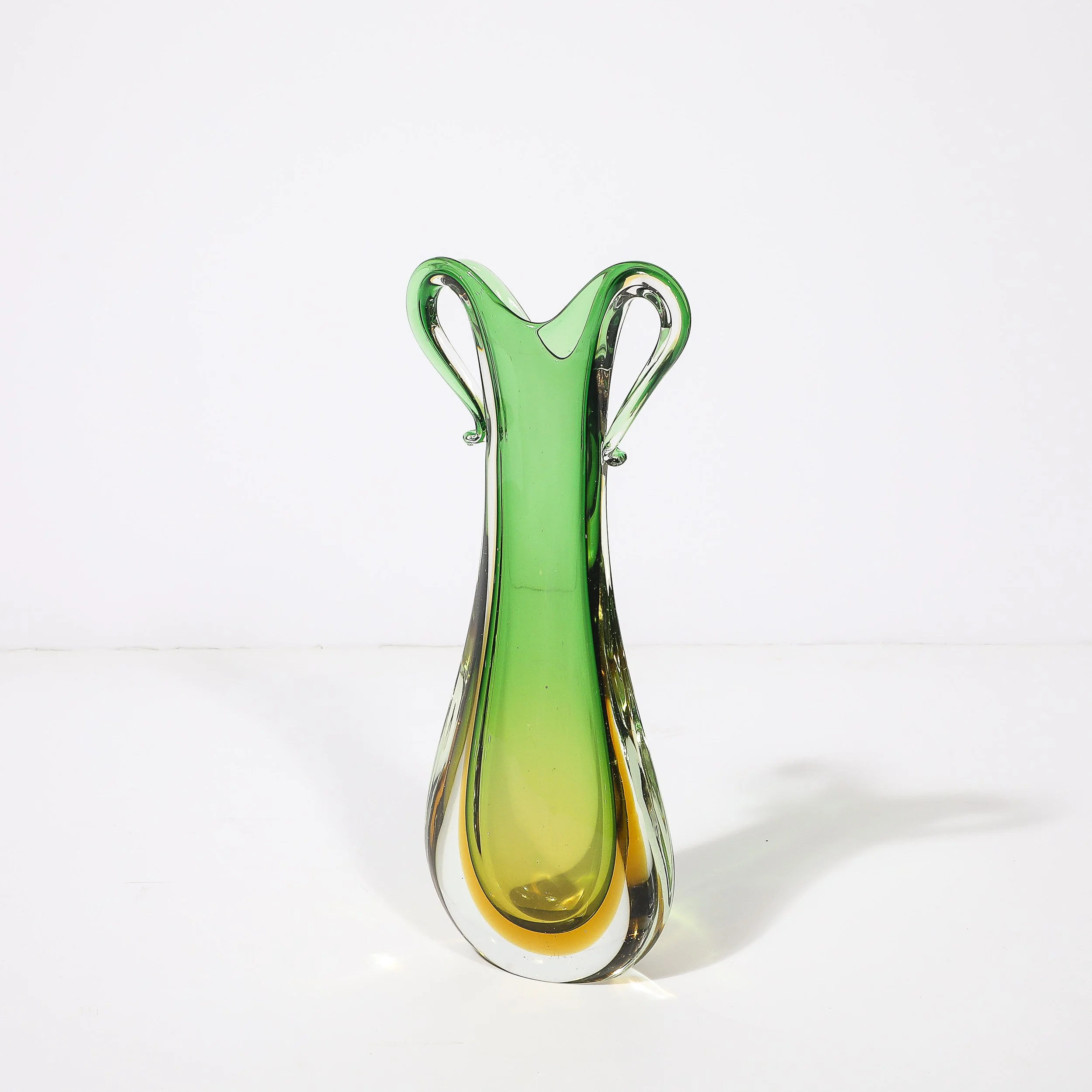 Mid-Century Modernist Hand-Blown Murano Sommerso Glass in Emerald & Amber Hues - High Style Deco 9.jpg