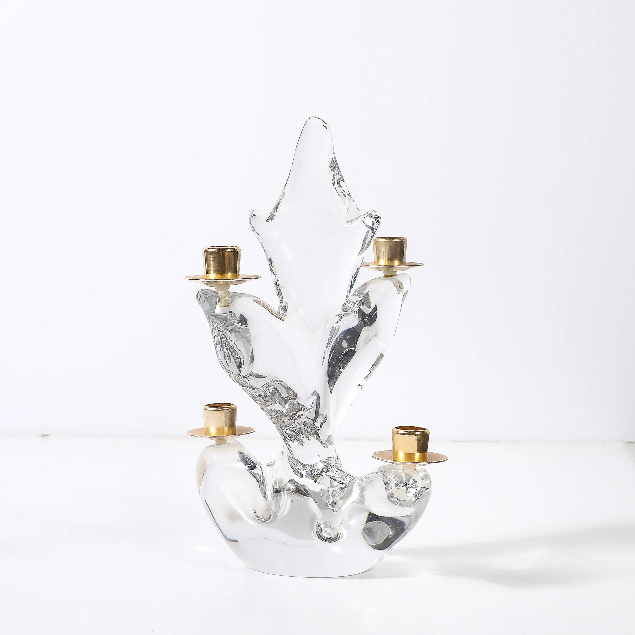 Pair of Mid-Century Crystal & Brass Candlestick Holders signed Schneider - High Style Deco 5.jpg