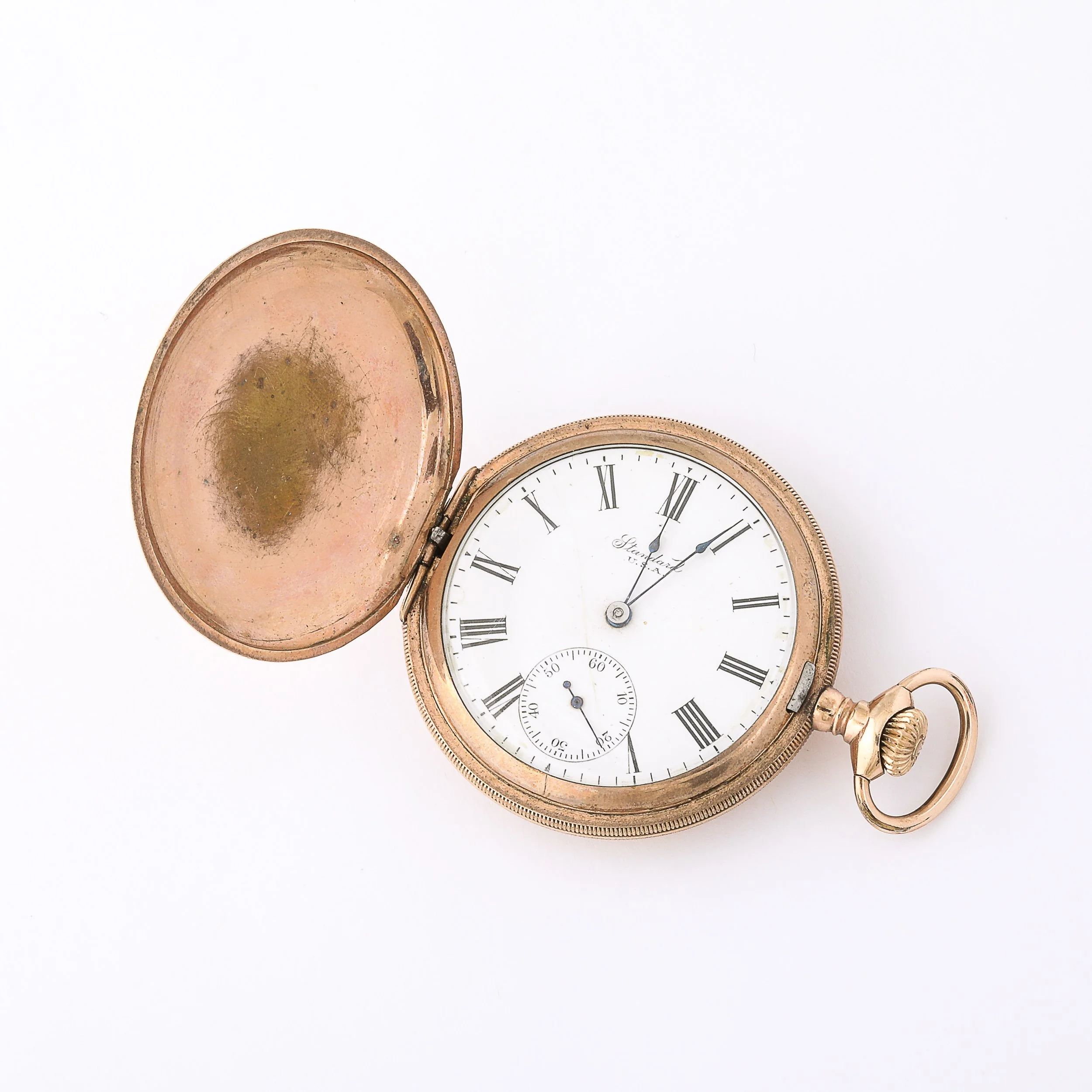 Standard Watch Co. Hunter's Gold Plated Pocket Watch with Engraved Detailing - High Style Deco 10.jpg