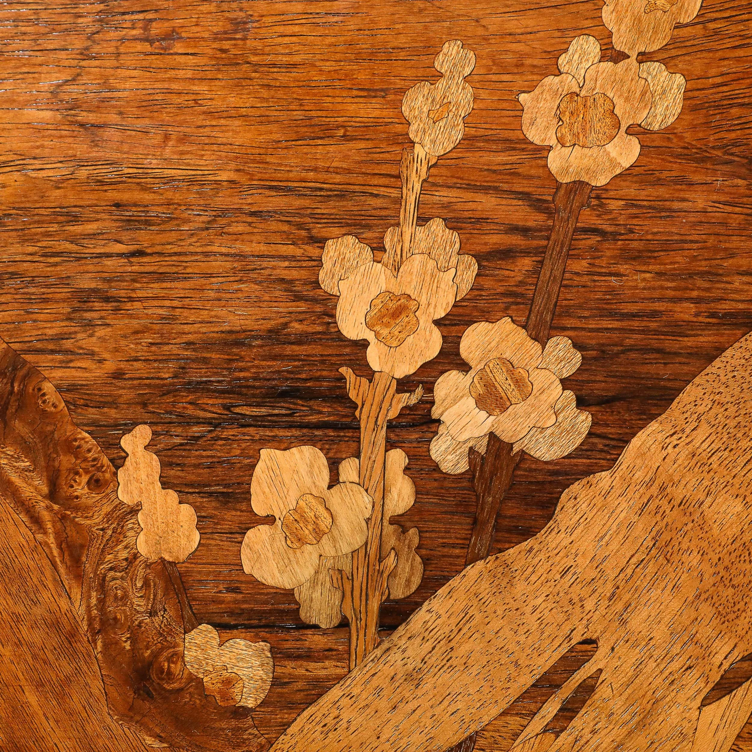 Art Nouveau Inlaid Naturalist Marquetry 2-Tier Side Table signed Emile Galle - High Style Deco 16.jpg