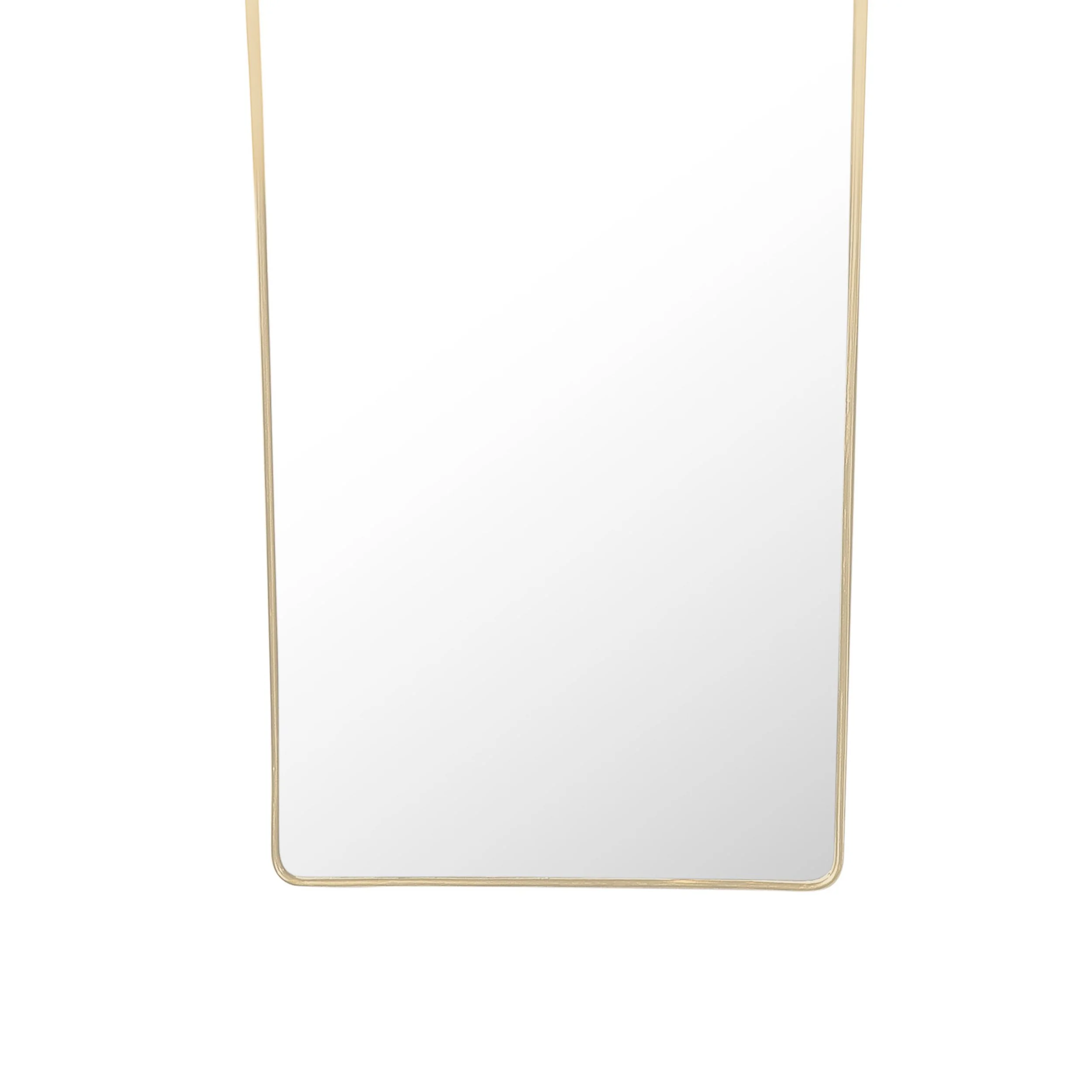 Mid-Century Modernist Elongated Brass Wrapped Mirror with Curved Top Detailing - High Style Deco 1.jpg