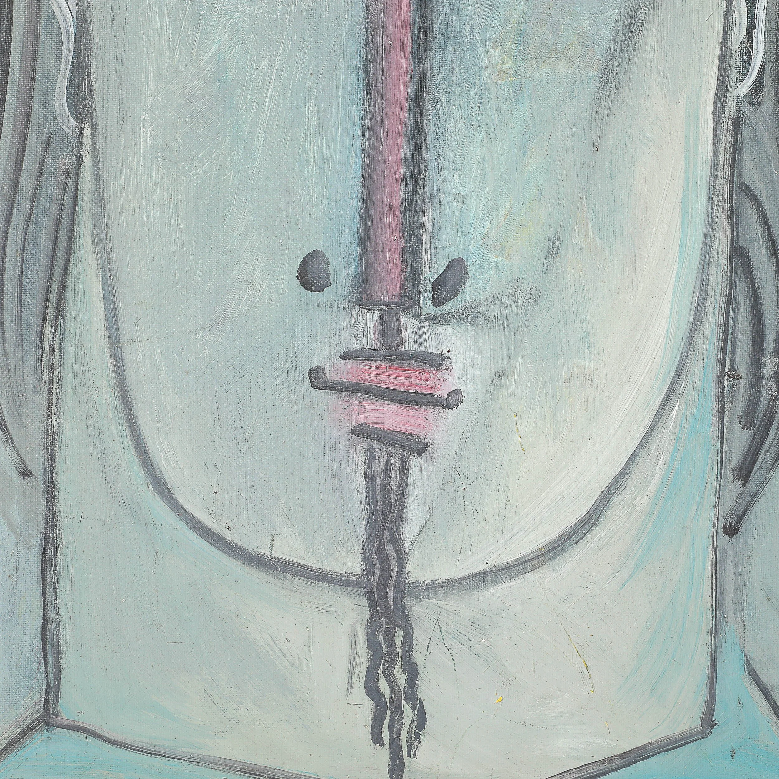 Mid-Century Modernist Abstract Cubist Portrait in Oil on Canvas signed Augusti - High Style Deco 5.jpg