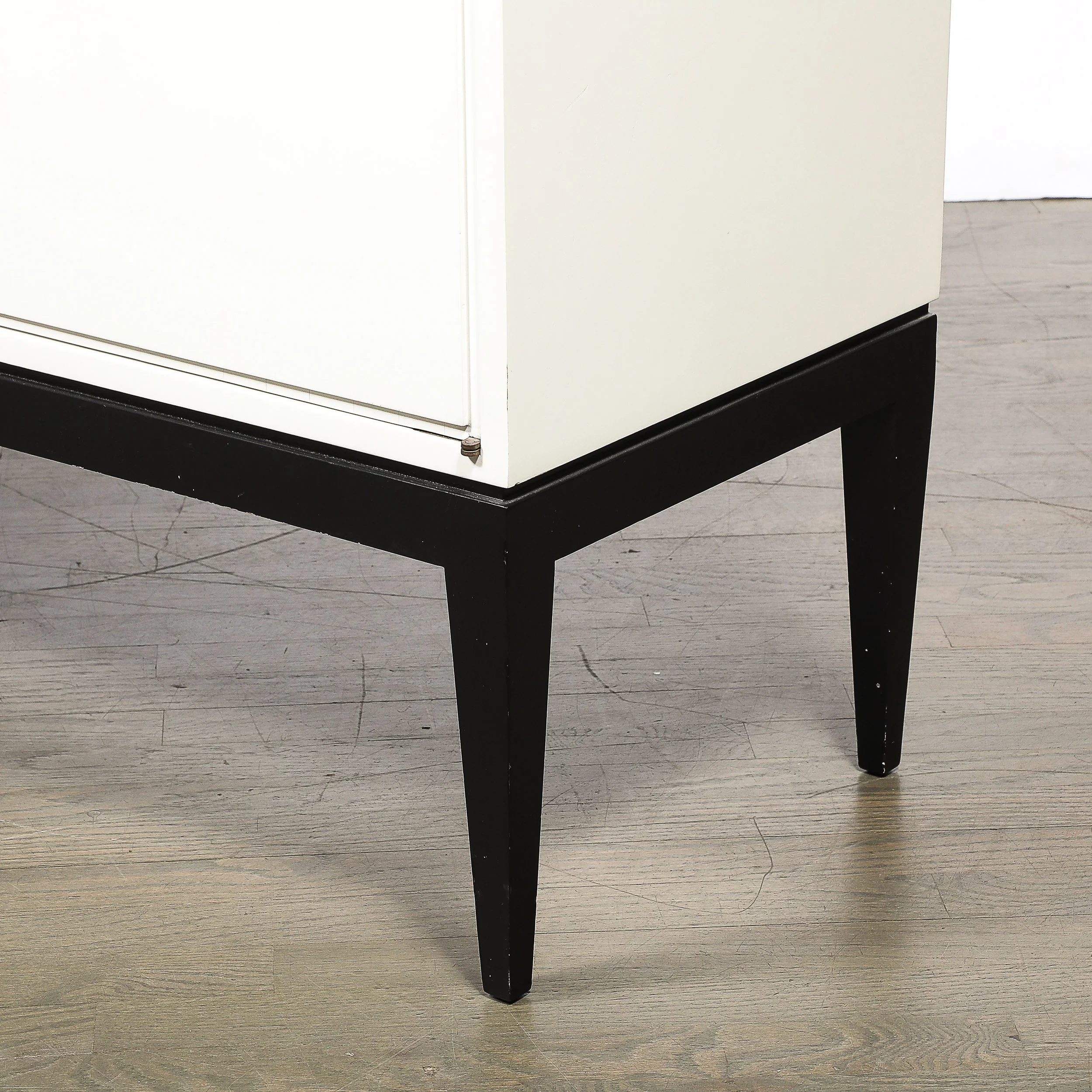 Mid-Century Cream Lacquer w: Black Lacquer Supports Sideboard by Tommi Parzinger - High Style Deco 17.jpg