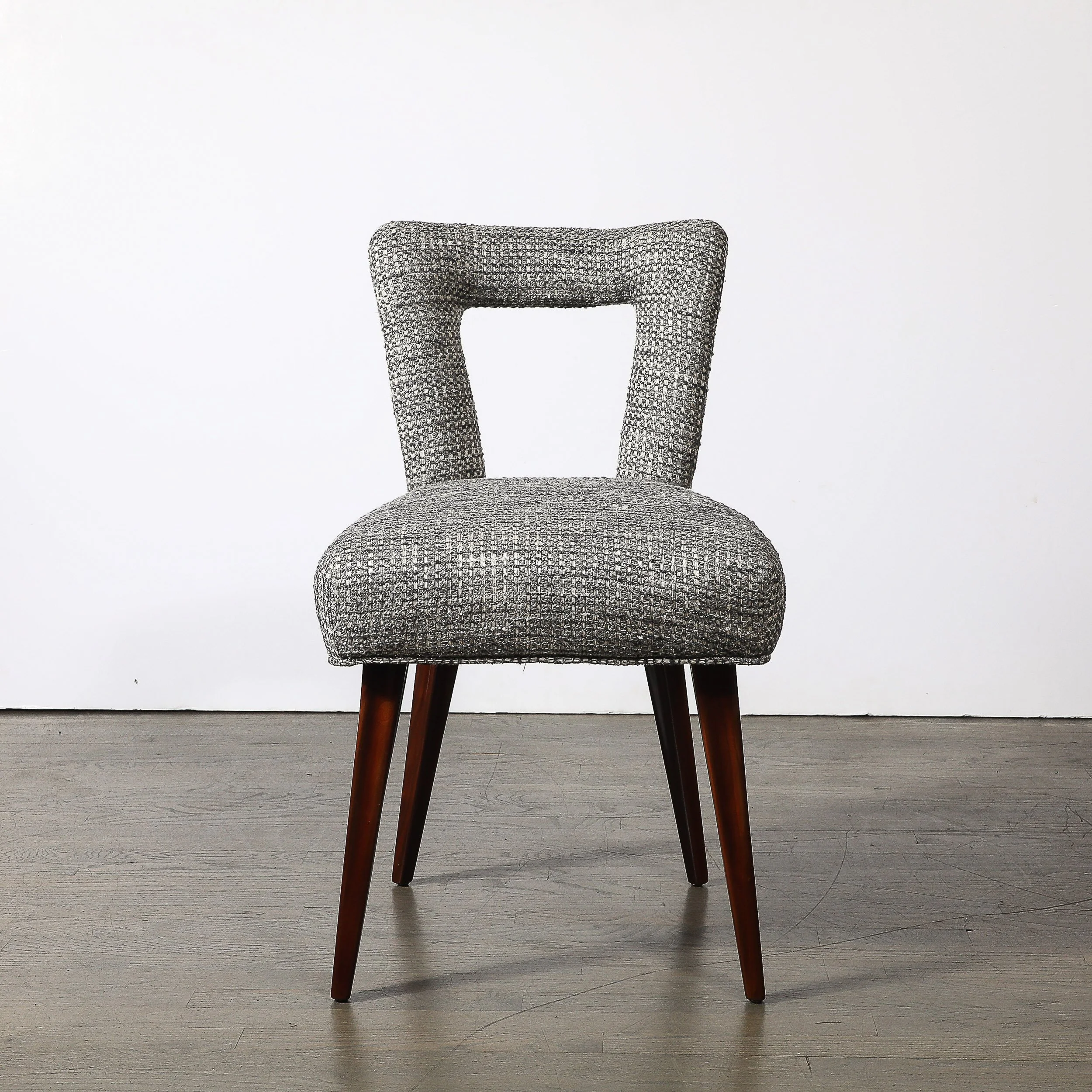 Set of 4 Mid-Century Open Back Upholstered Dining Chairs w: Splayed Tapered Legs - High Style Deco 4.jpg
