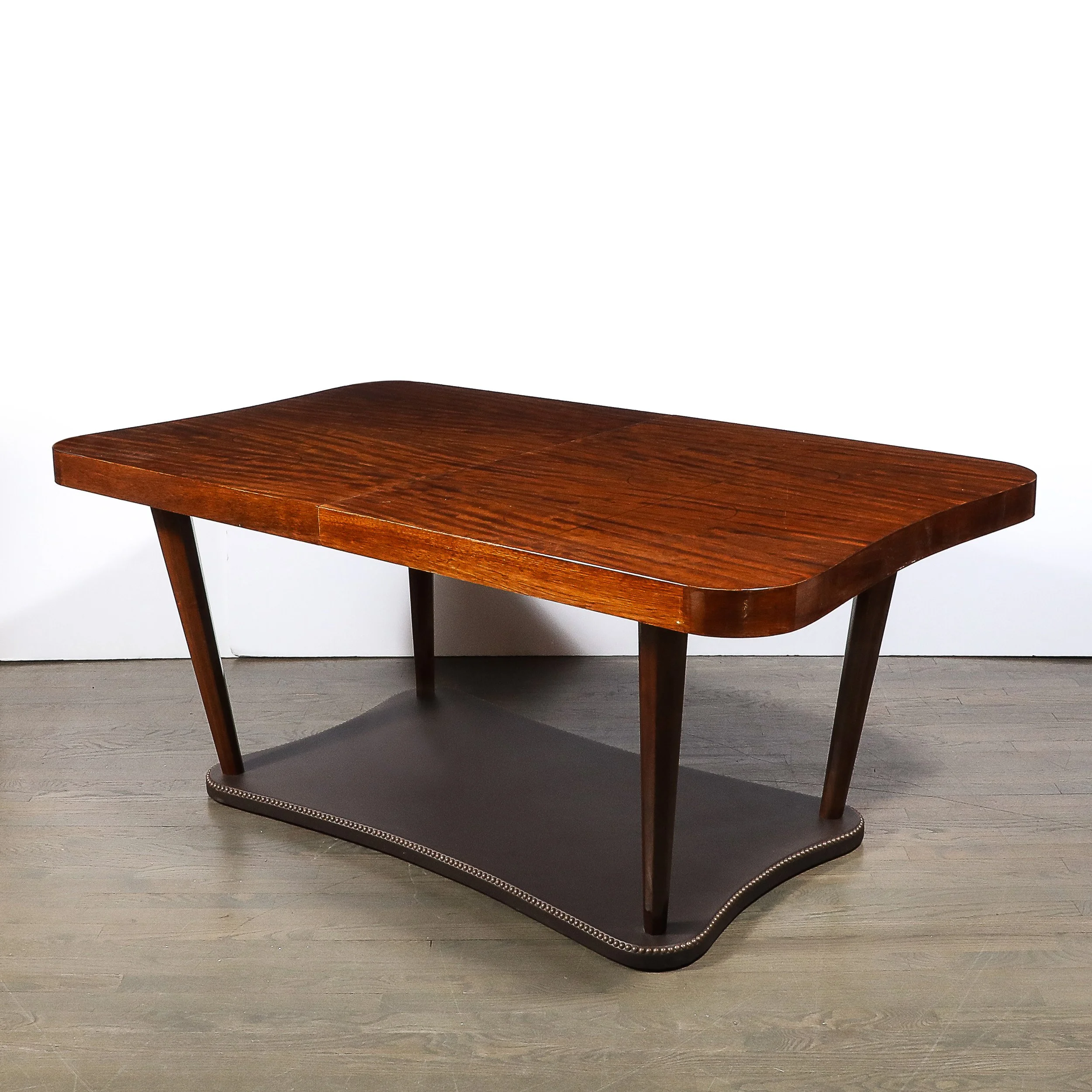 Art Deco Extendable Paldao Series Walnut & Leather Dining Table by Gilbert Rohde - High Style Deco 6.jpg