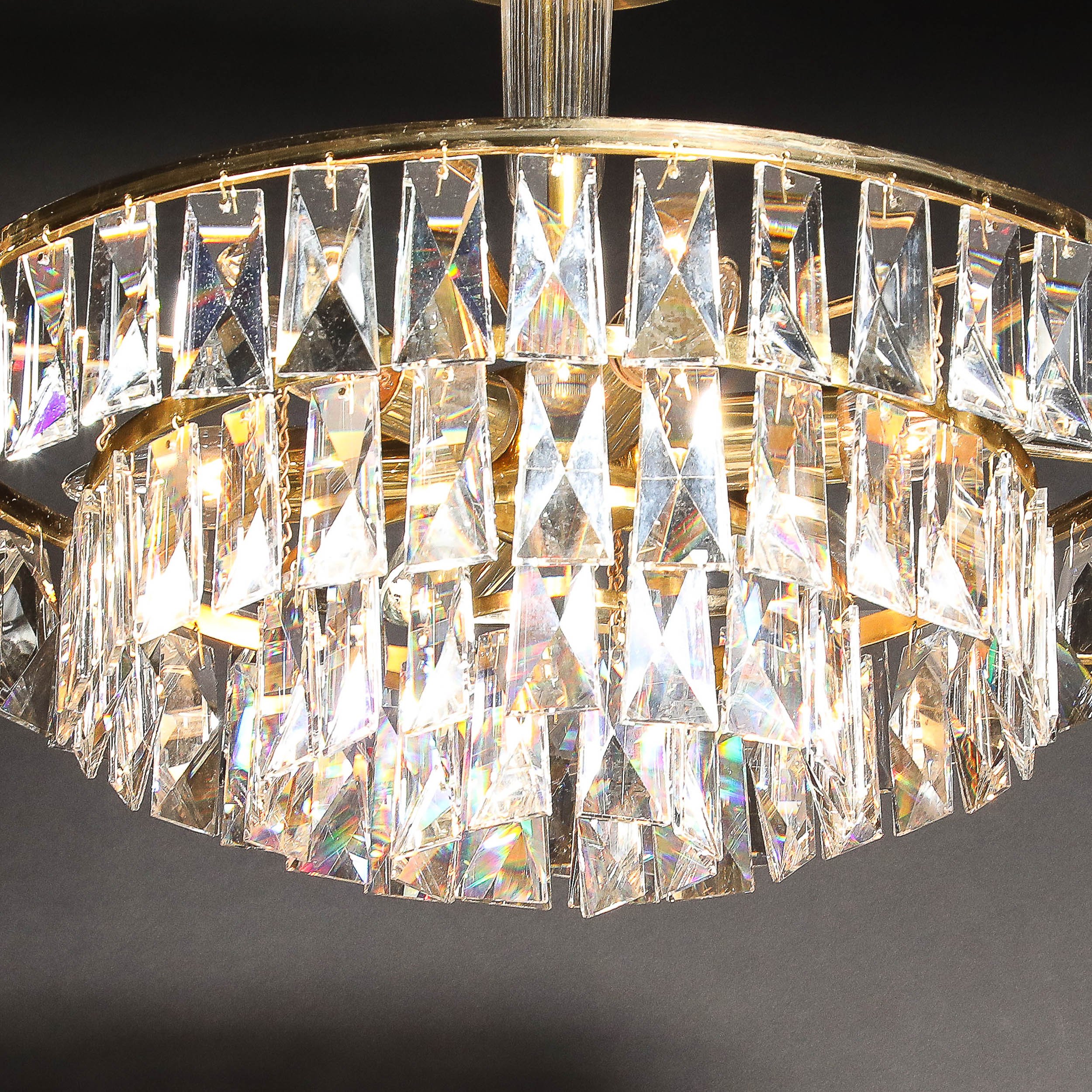 Mid-Century 3-Tier Faceted & Cut Crystal Chandelier in Brass w: Glass Rod Detail - High Style Deco 14.jpg