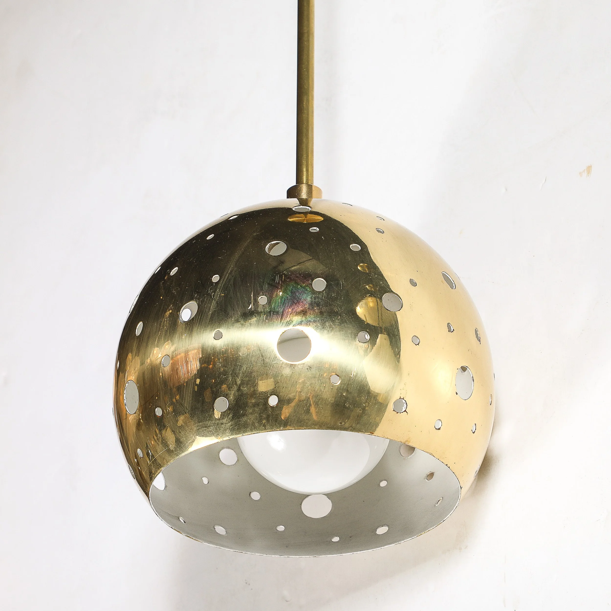 Mid-Century Rounded Brass Pendant Chandelier W: Circular Cutout Detail - High Style Deco 12.jpg