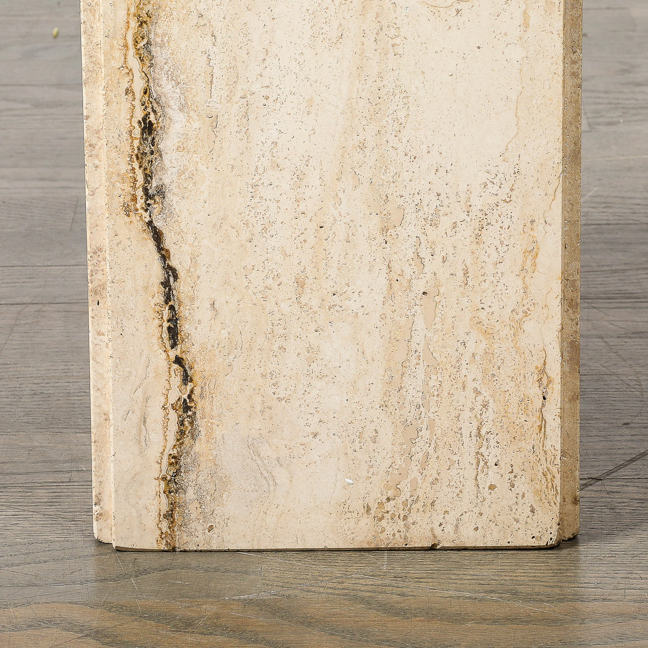 Mid-Century Modernist Rectilinear Travertine Pedestal with Stepped Detailing - High Style Deco 19.jpg