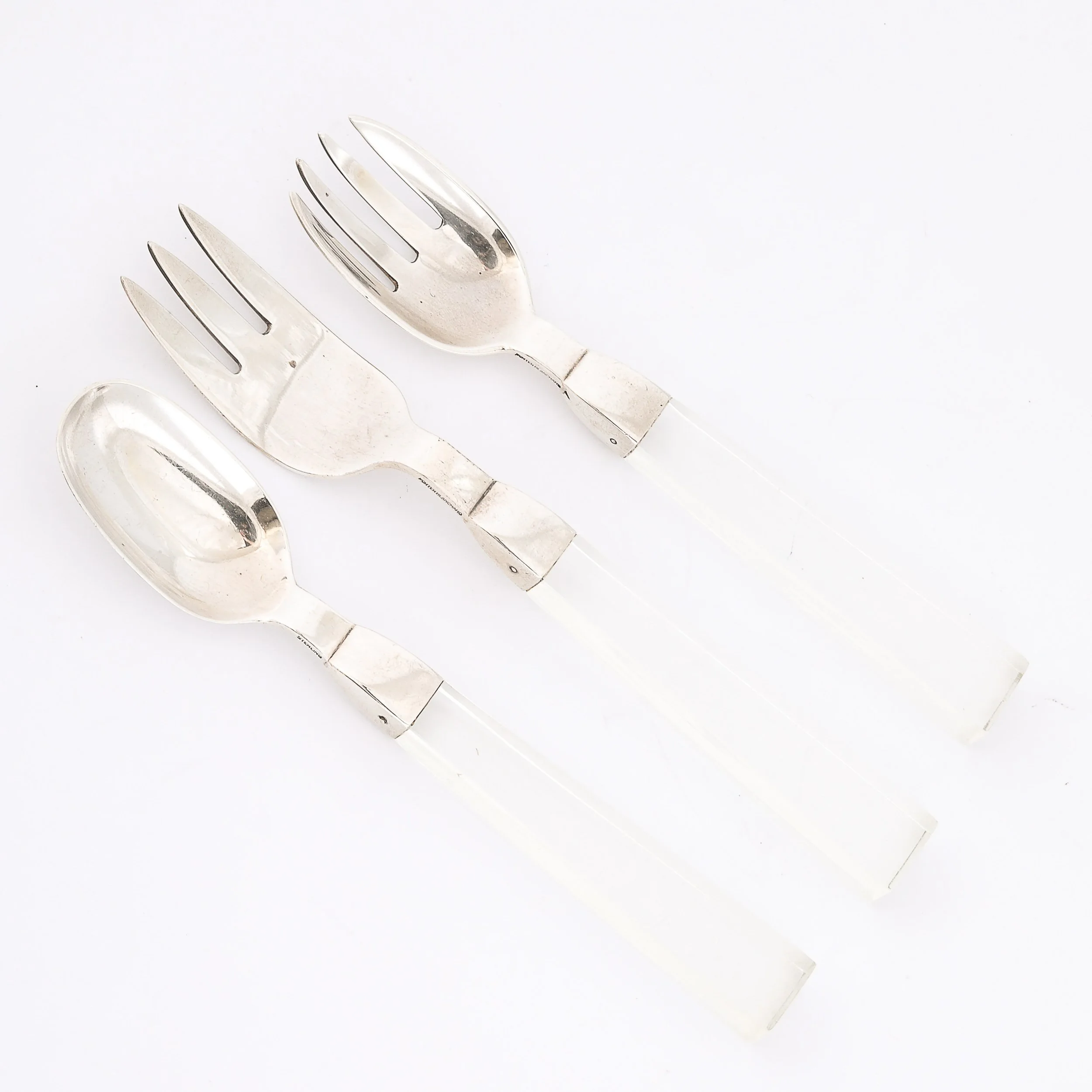 Set of 7 Mid-Century Sterling Silver & Lucite Flatware by Porter Blanchard - High Style Deco 7.jpg