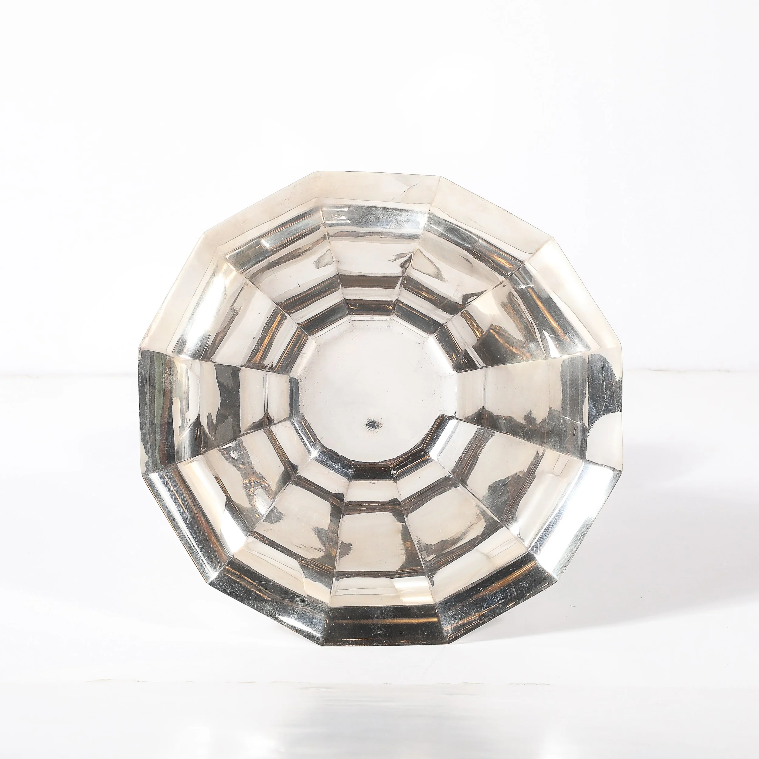 Art Deco Skyscraper Style Apollo Company Silver Plated Bowl w: Chevron Motif - High Style Deco 14.jpg