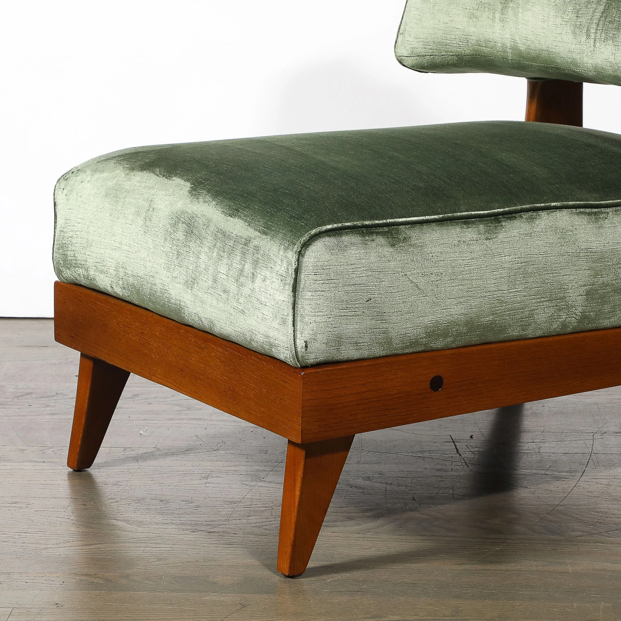 Mid-Century Modernist Sculptural Oak Lounge Chairs in Eucalyptus Velvet - High Style Deco 4.jpg