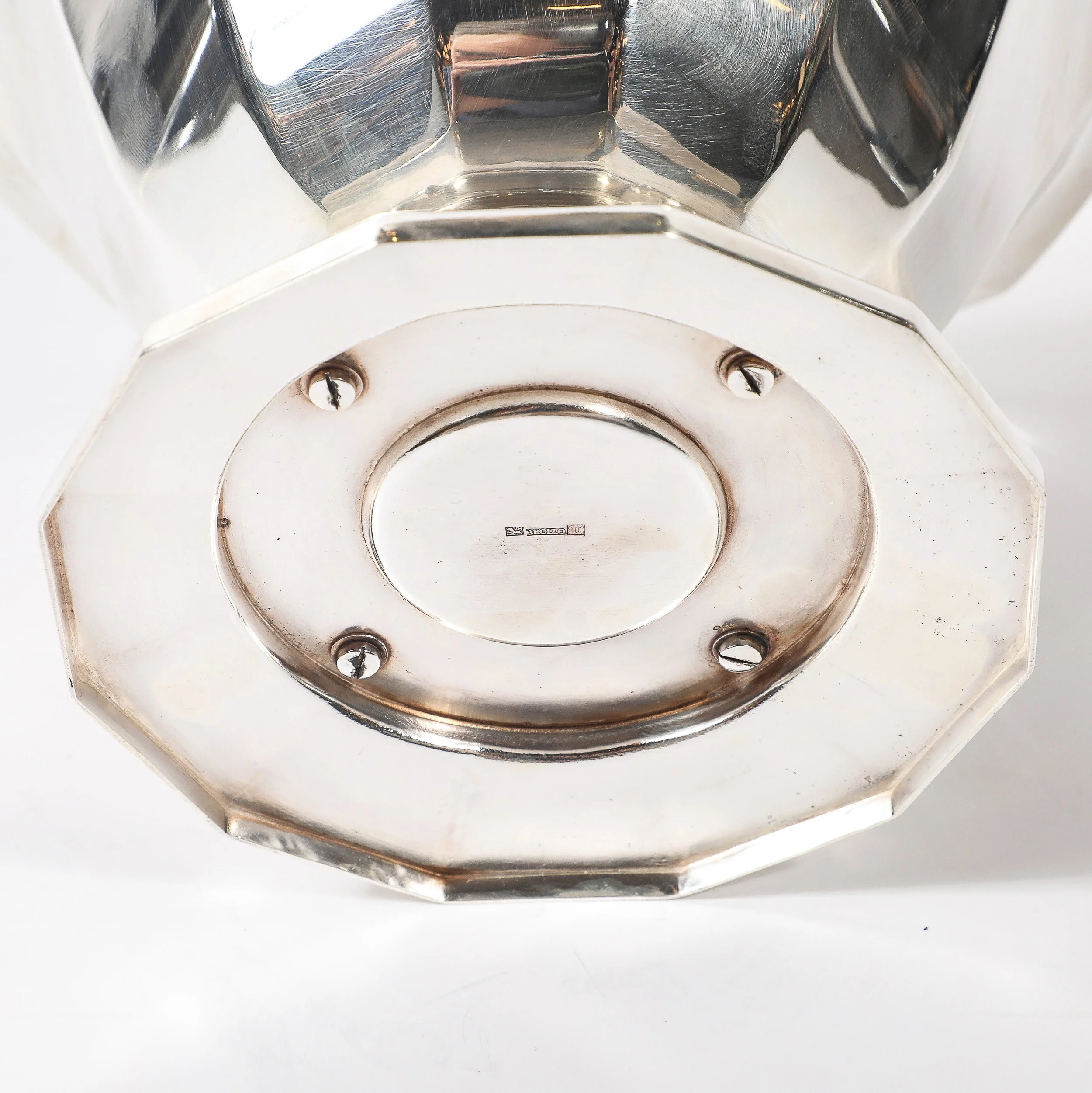 Art Deco Skyscraper Style Apollo Company Silver Plated Bowl w: Chevron Motif - High Style Deco 12.jpg