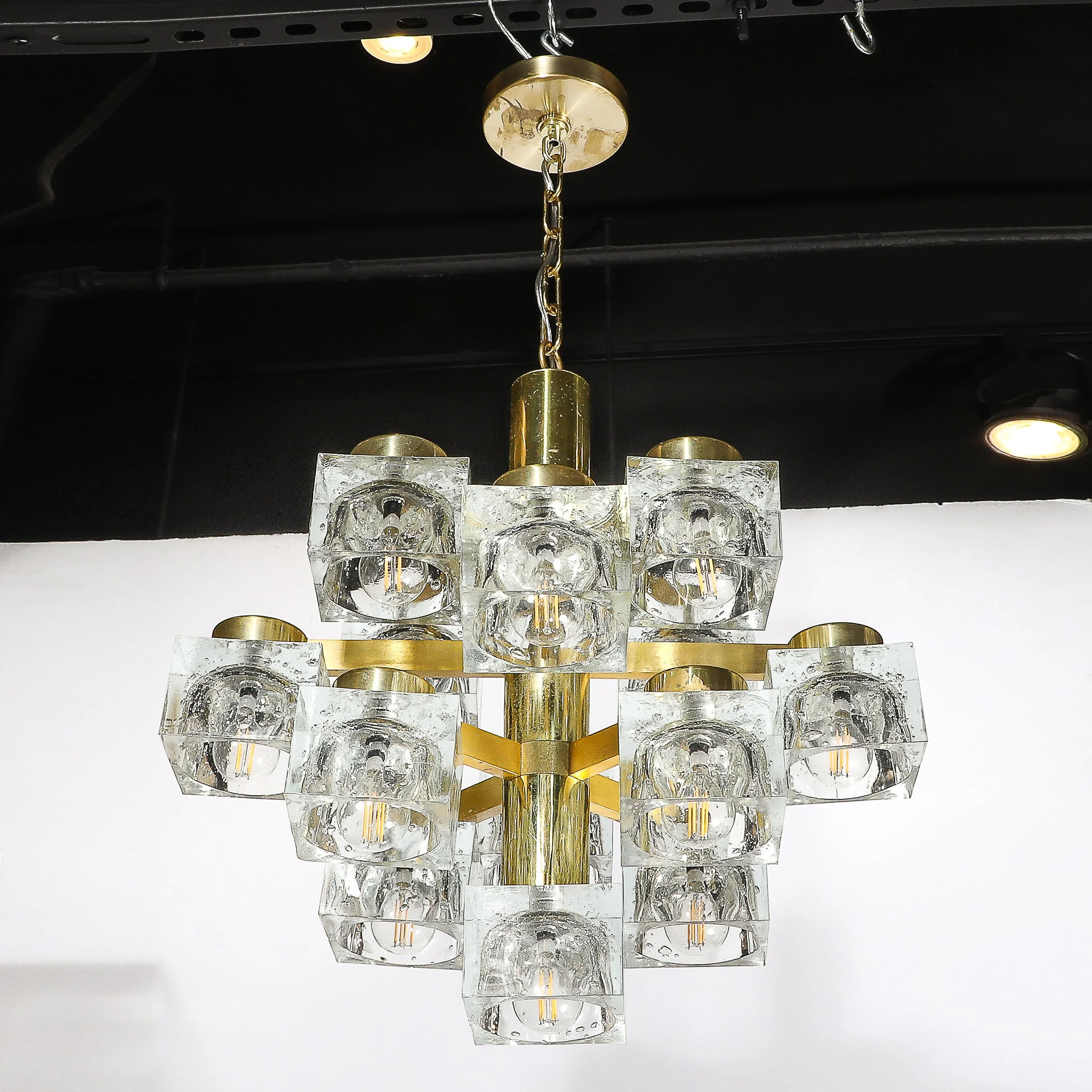 Mid-Century Modern Brass & Cube Glass Chandelier by Sciolari - High Style Deco 6.jpg