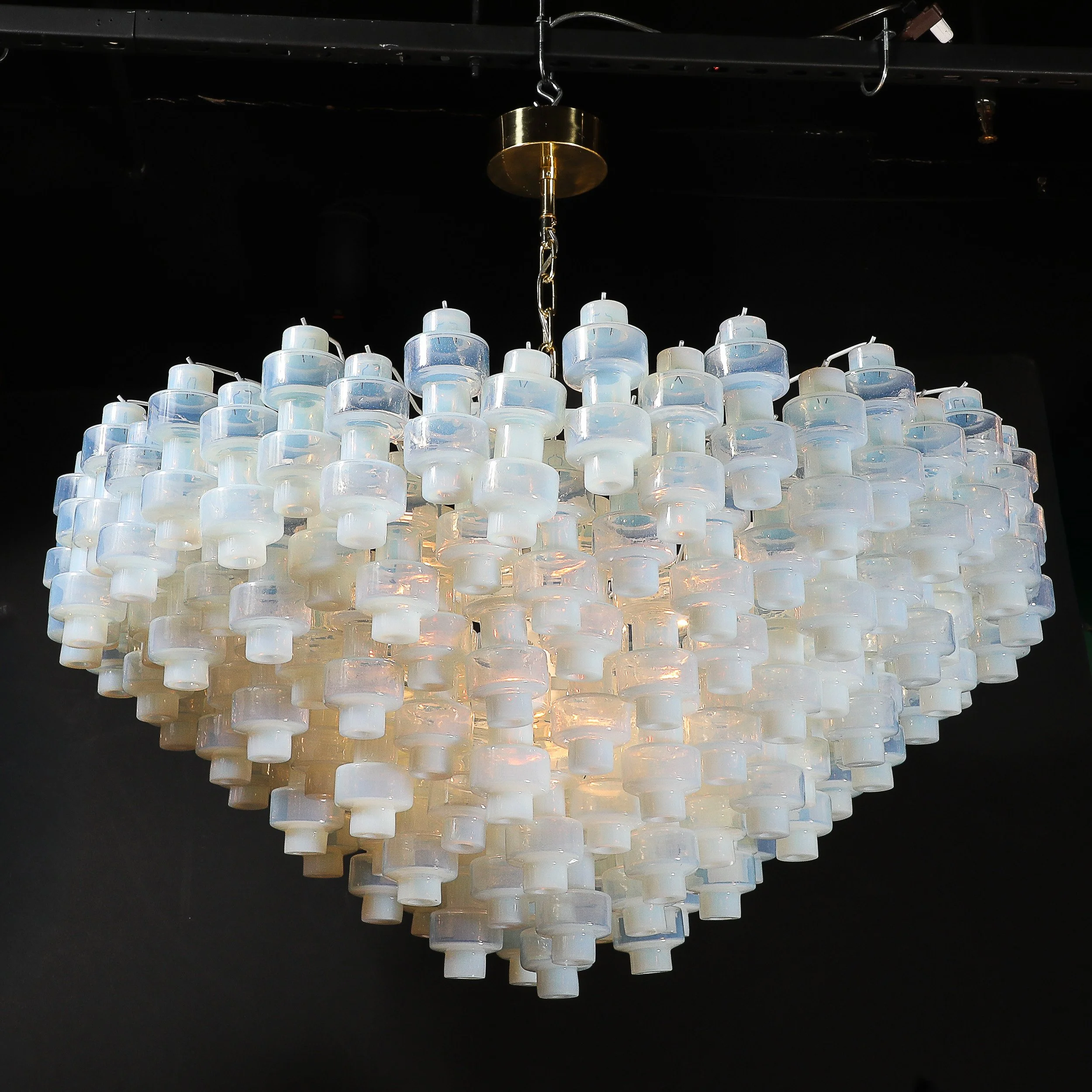 Modernist Hand-Blown Murano Opalescent Barbell Chandelier with Brass Fittings - High Style Deco 22.jpg