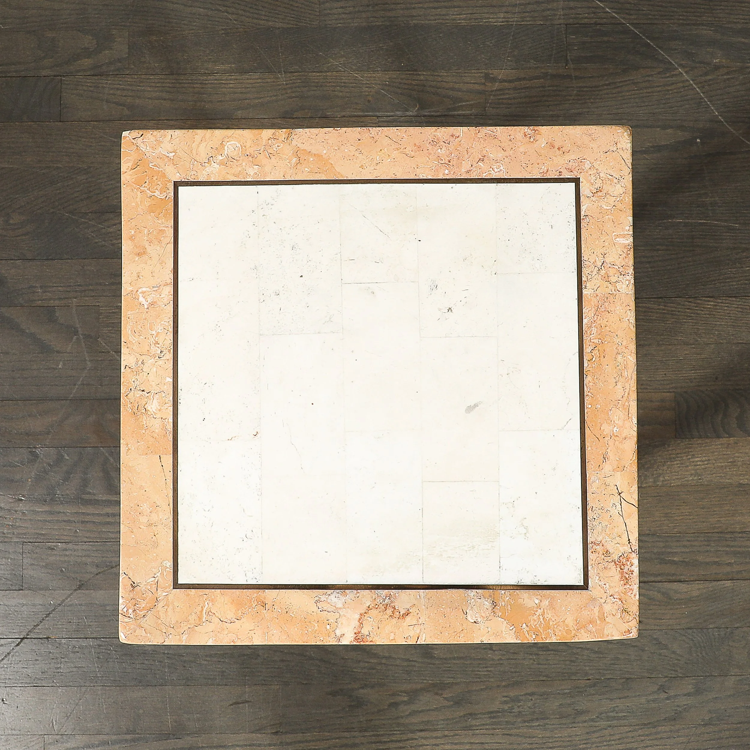 Mid-Century Tessellated Muted Rose & Off White Stone Pedestal by Maitland Smith - High Style Deco 20.jpg