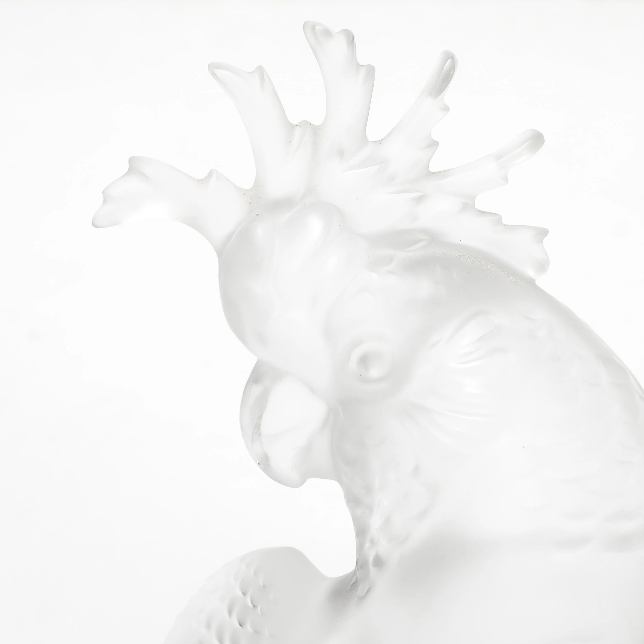 Mid-Century Modernist Sculptural Crystal Cockatiel Sculpture Signed Lalique - High Style Deco 2.jpg