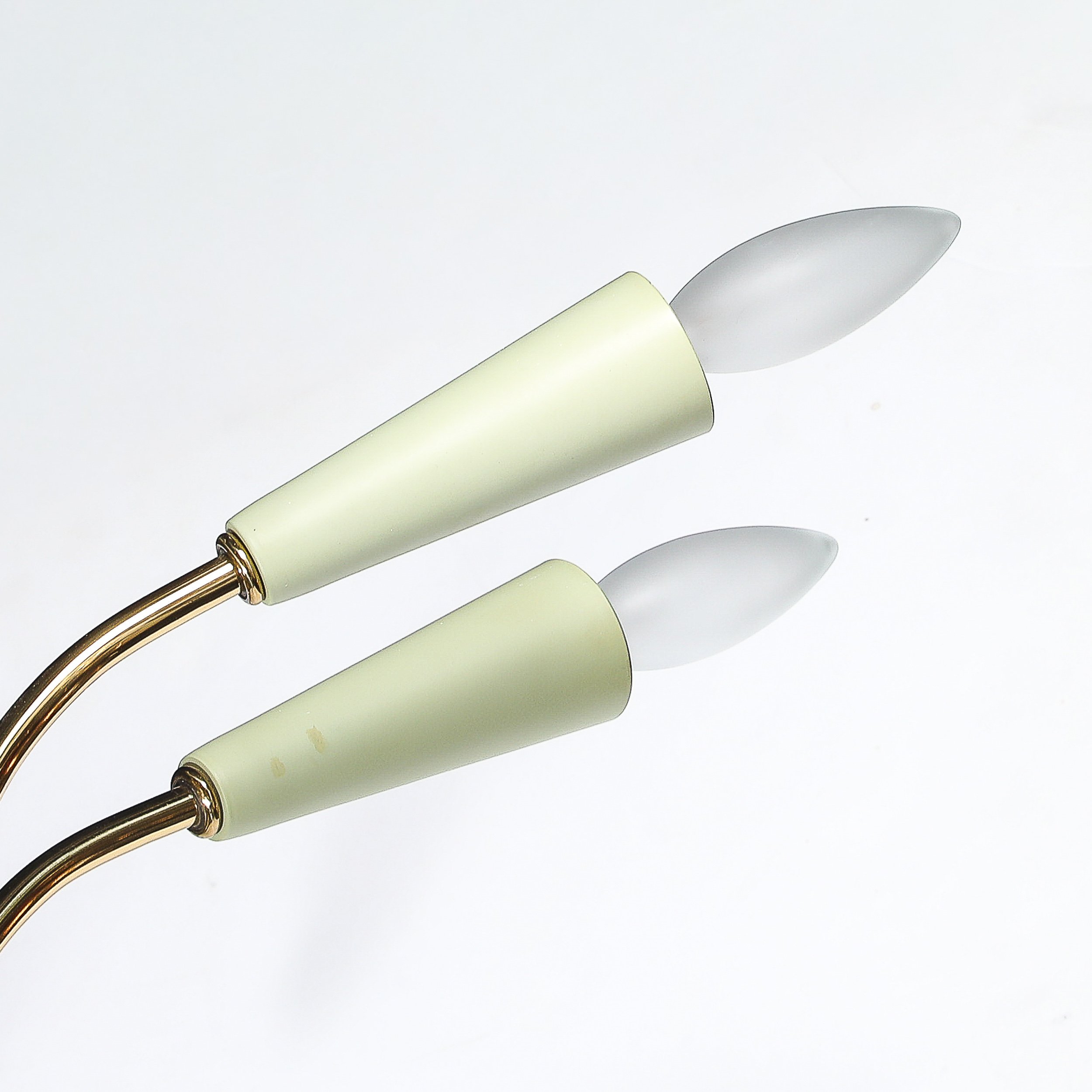 Mid-Century Polished Brass & Green Enamel 12 Light Chandelier by Stilnovo - High Style Deco 12.jpg