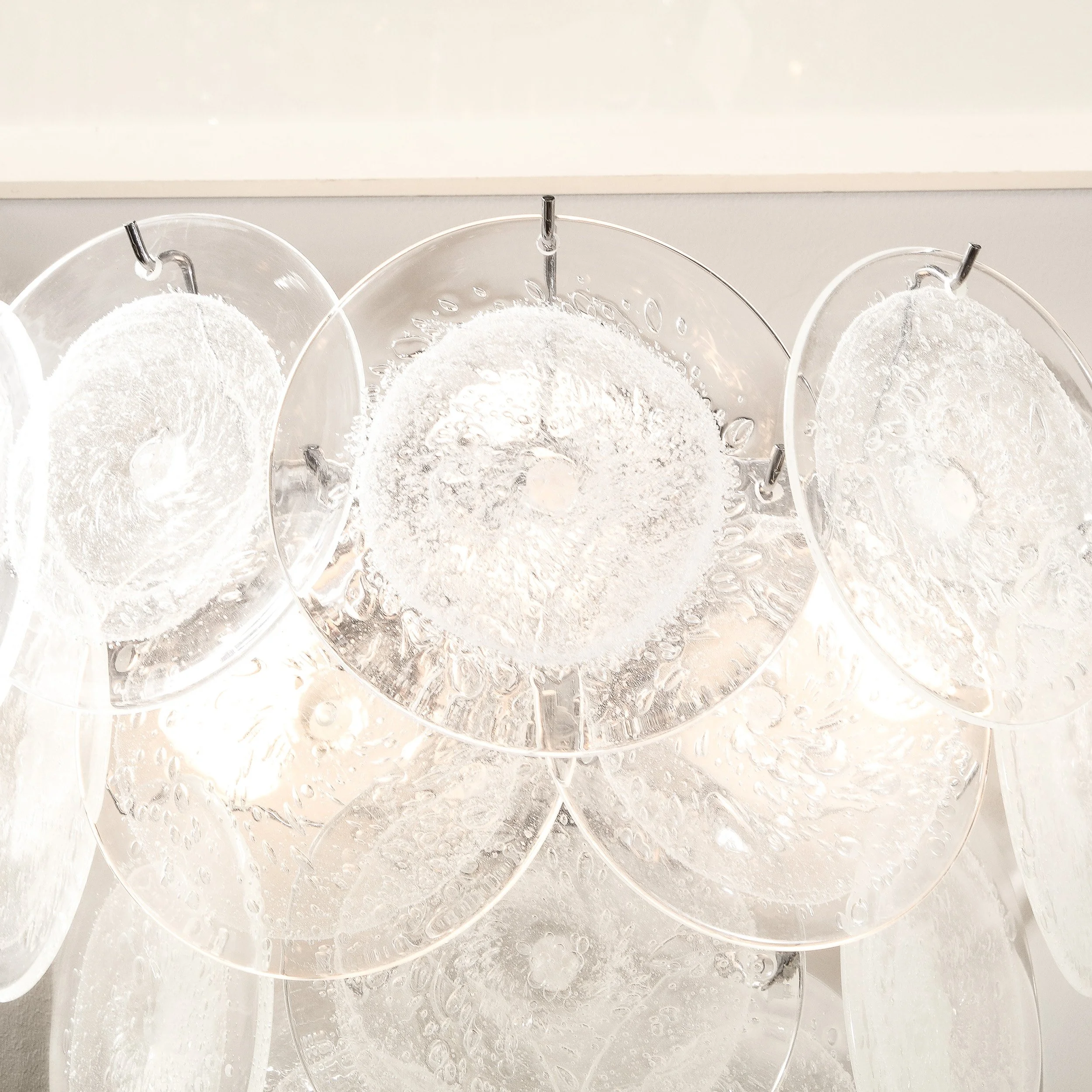 Pair of Modernist 14-Disc Sconces in Hand-Blown Murano Transparent Glass - High Style Deco 16.jpg