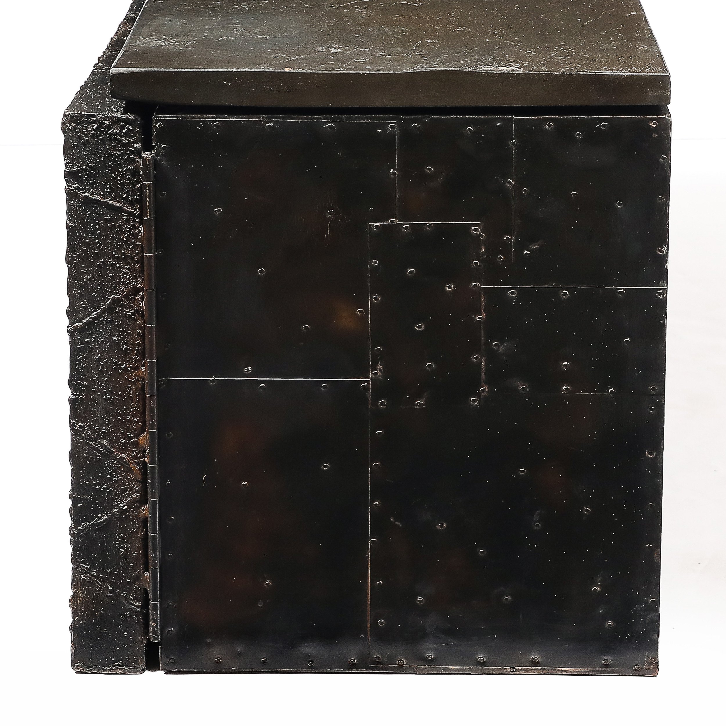 Mid-Century Brutalist Wall Mounted Patchwork Console Table Signed Paul Evans - High Style Deco 13.jpg
