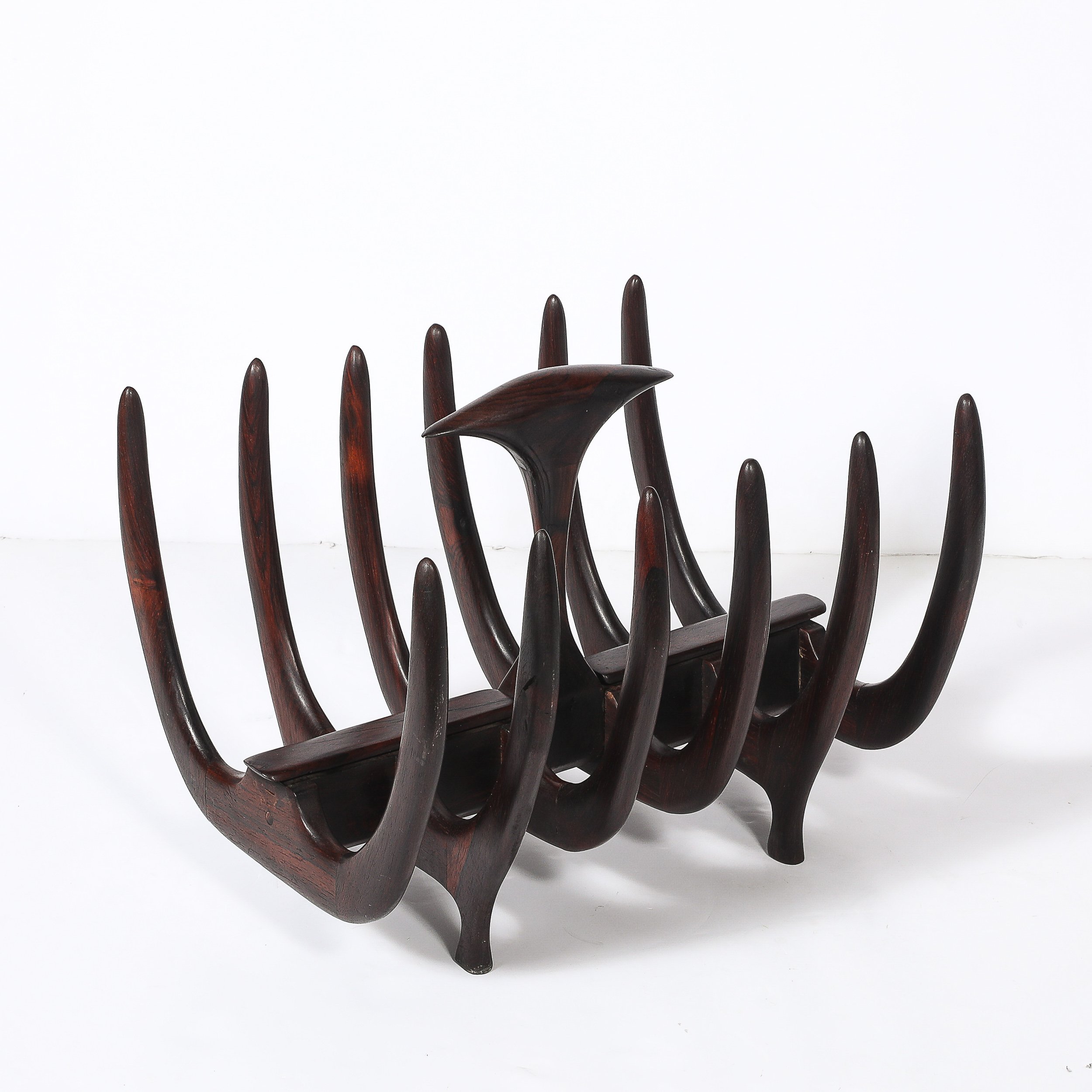 Mid-Century Modernist Sculptural Osseous Form Magazine Stand in Rosewood - High Style Deco 8.jpg