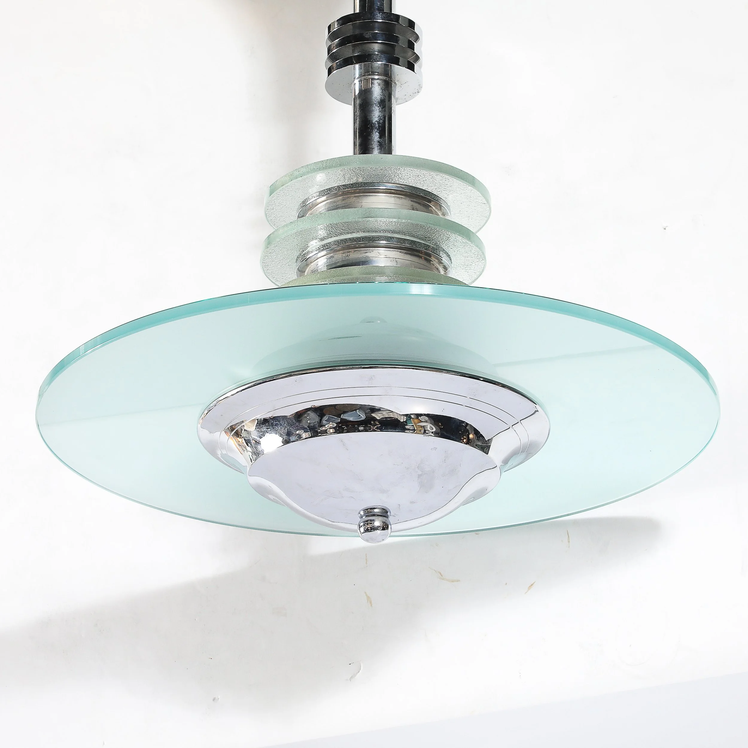 Art Deco Machine Age Chrome & Glass Pendant Chandelier - High Style Deco 10.jpg