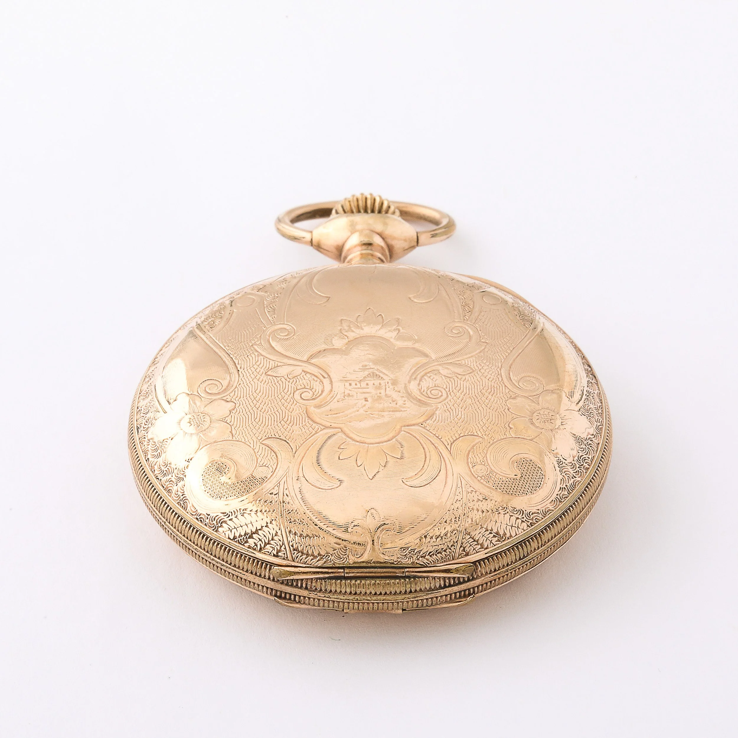 Standard Watch Co. Hunter's Gold Plated Pocket Watch with Engraved Detailing - High Style Deco 8.jpg