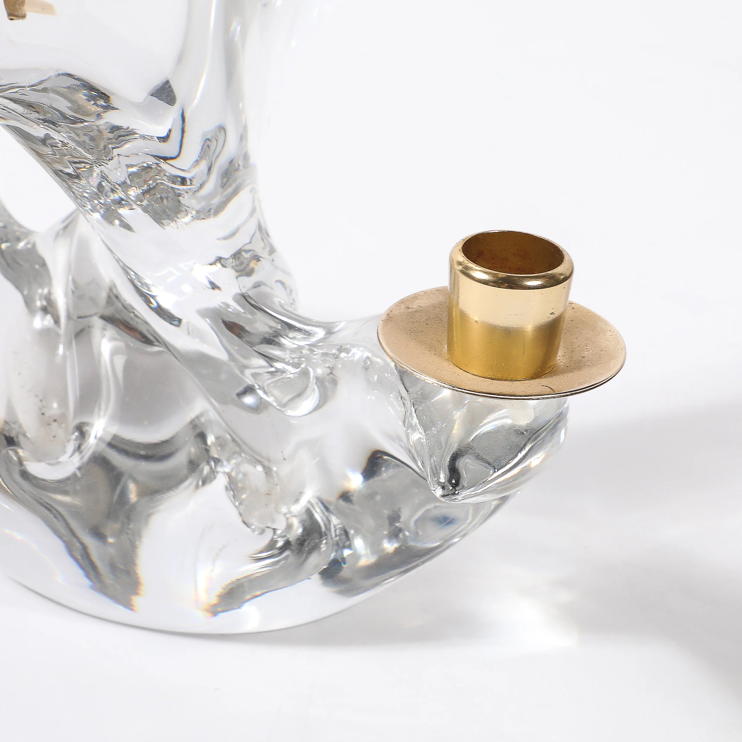 Pair of Mid-Century Crystal & Brass Candlestick Holders signed Schneider - High Style Deco 10.jpg