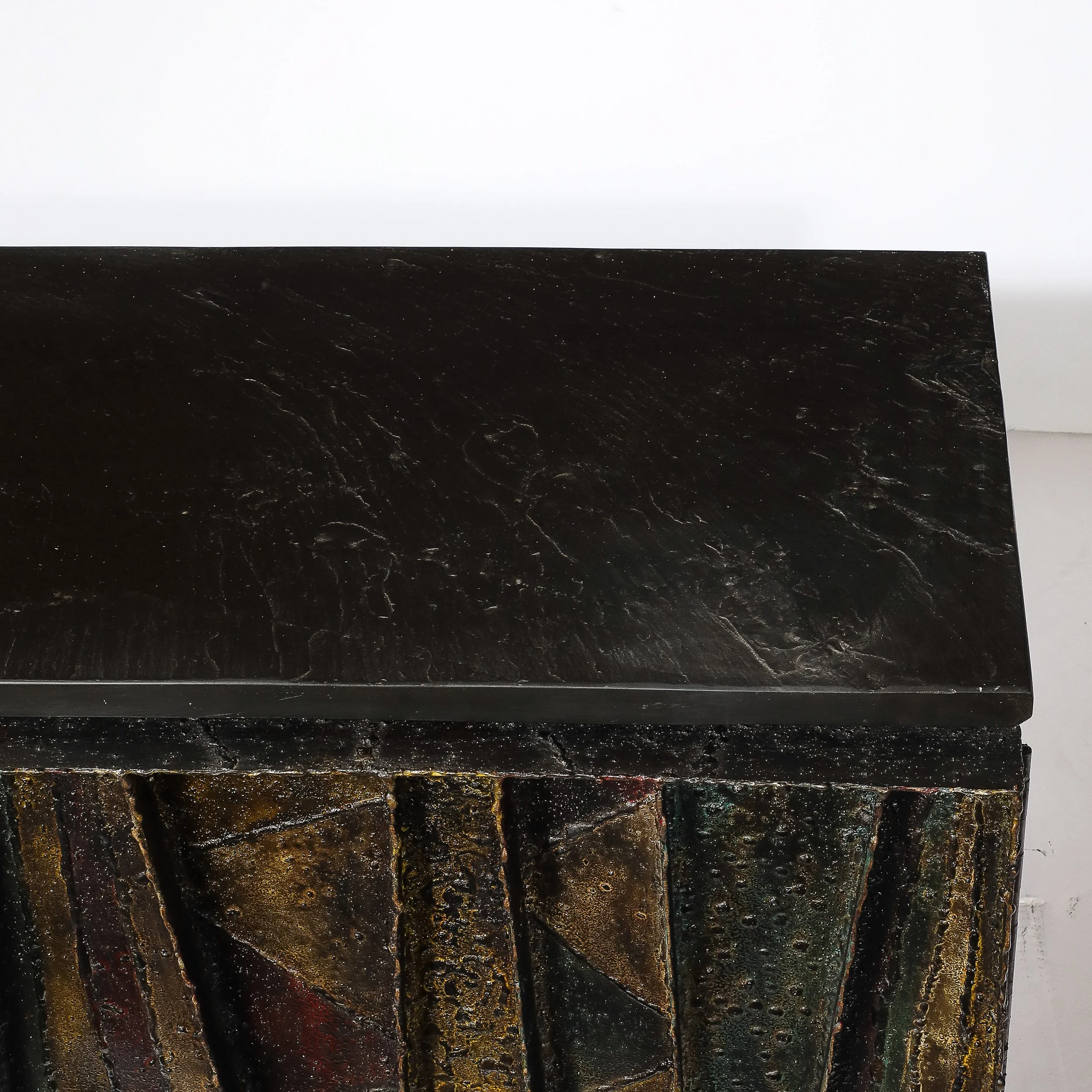 Mid-Century Brutalist Wall Mounted Patchwork Console Table Signed Paul Evans - High Style Deco 4.jpg