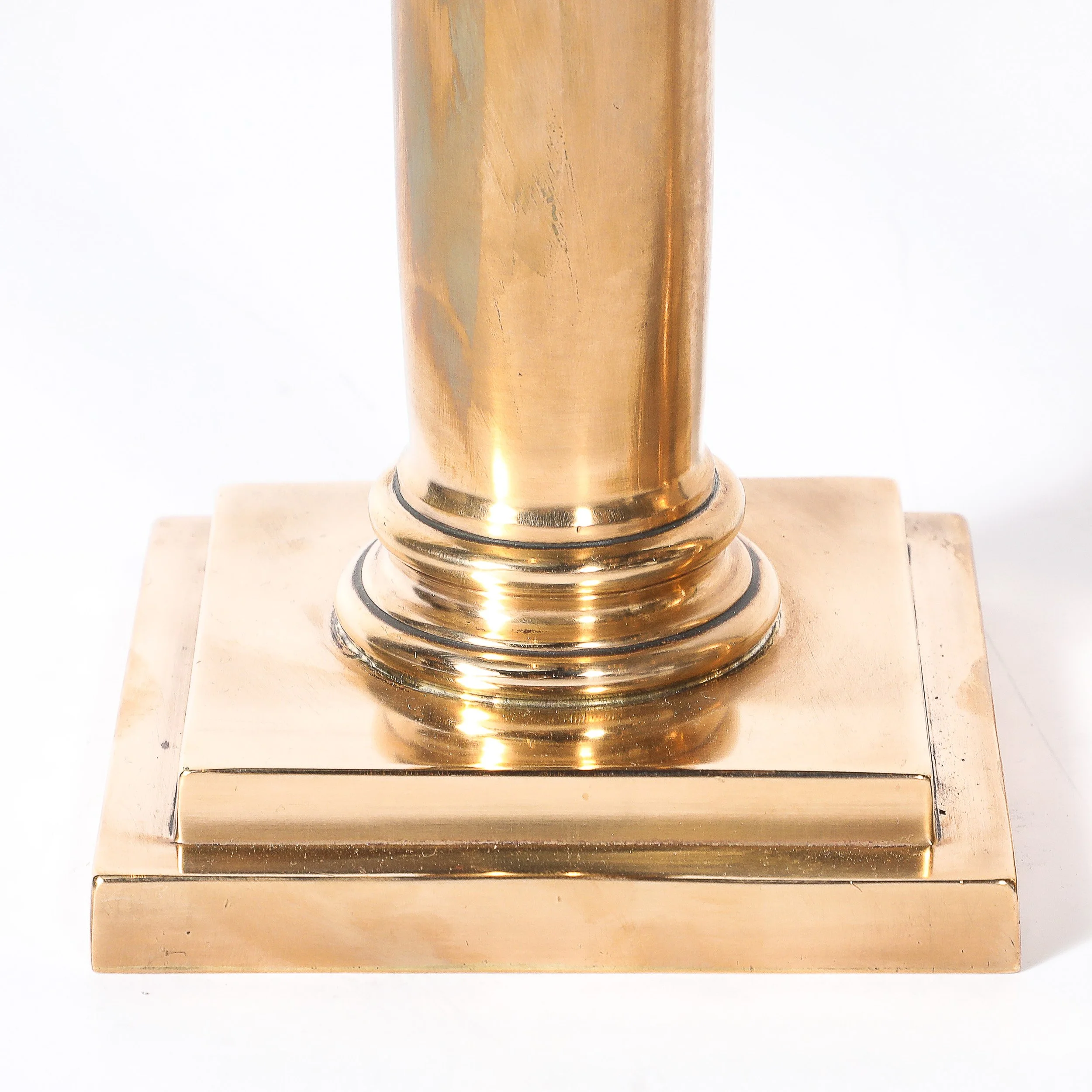 Art Deco Solid Bronze Plinth Base Corinthian Style Candleholders signed Gorham - High Style Deco 10.jpg