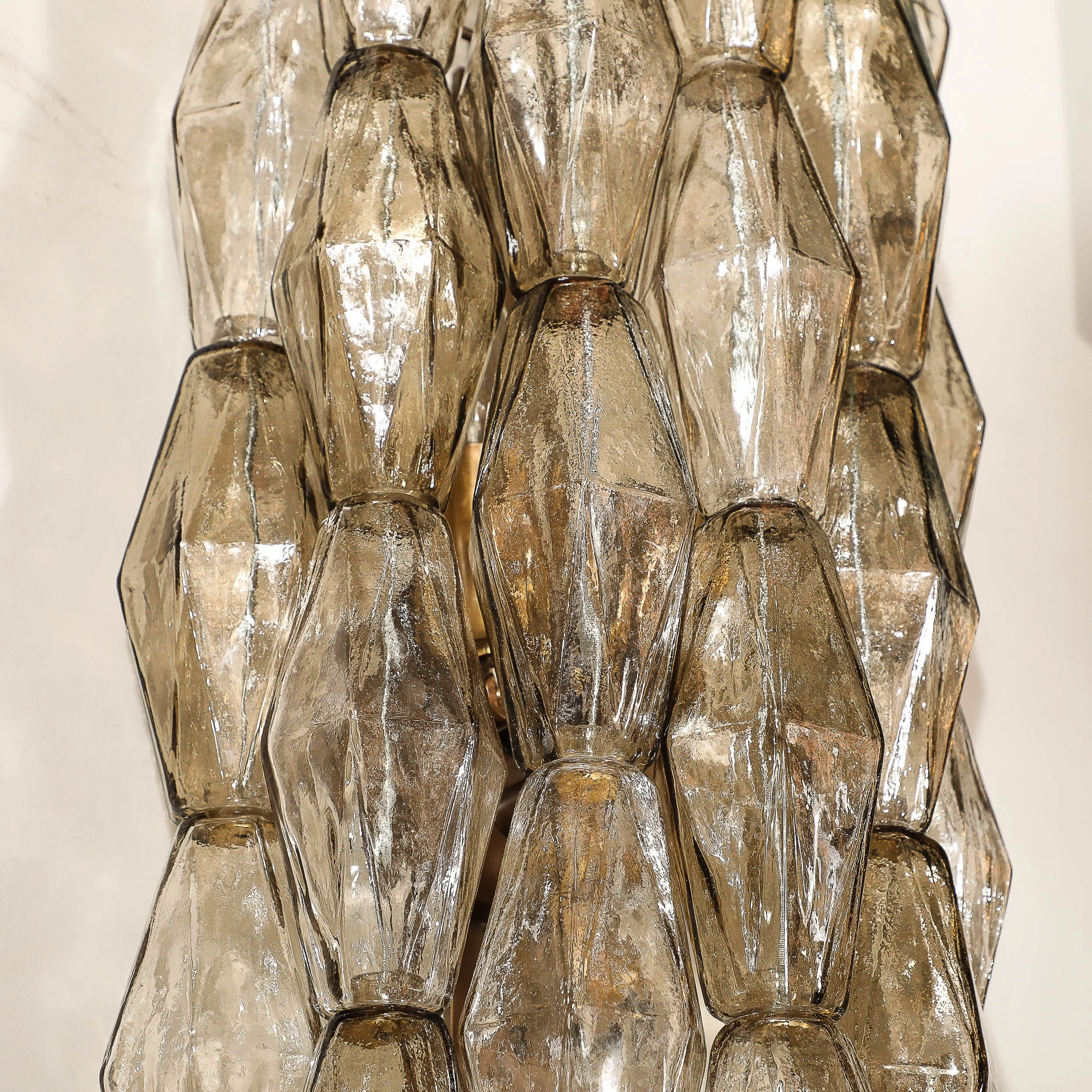 Handblown Murano Smoked Glass Polyhedral Sconces with Antique Brass Fittings - High Style Deco 11.jpg
