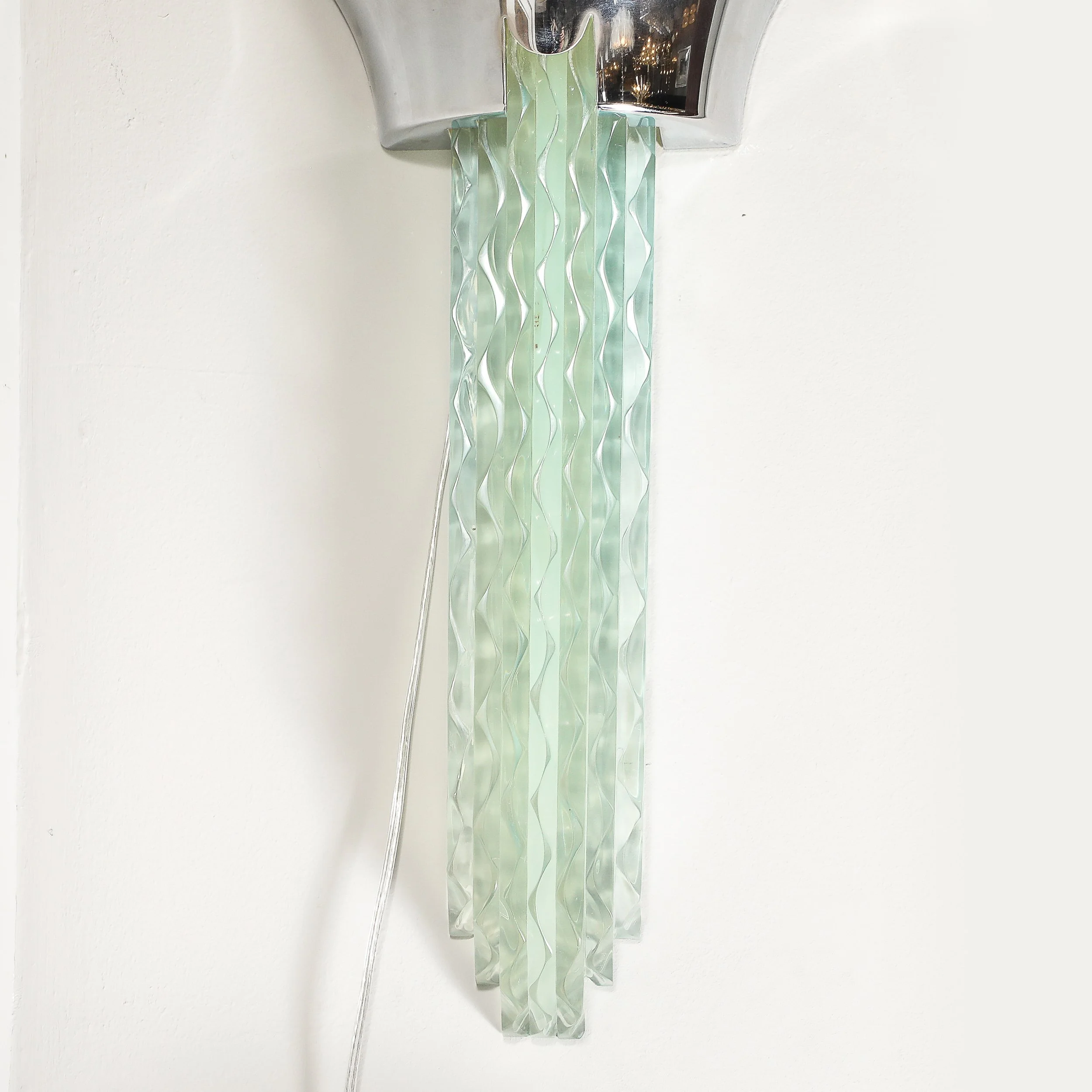 Mid-Century Modernist Chrome & Lucite Waterfall Sconce by Karl Springer - High Style Deco 1.jpg