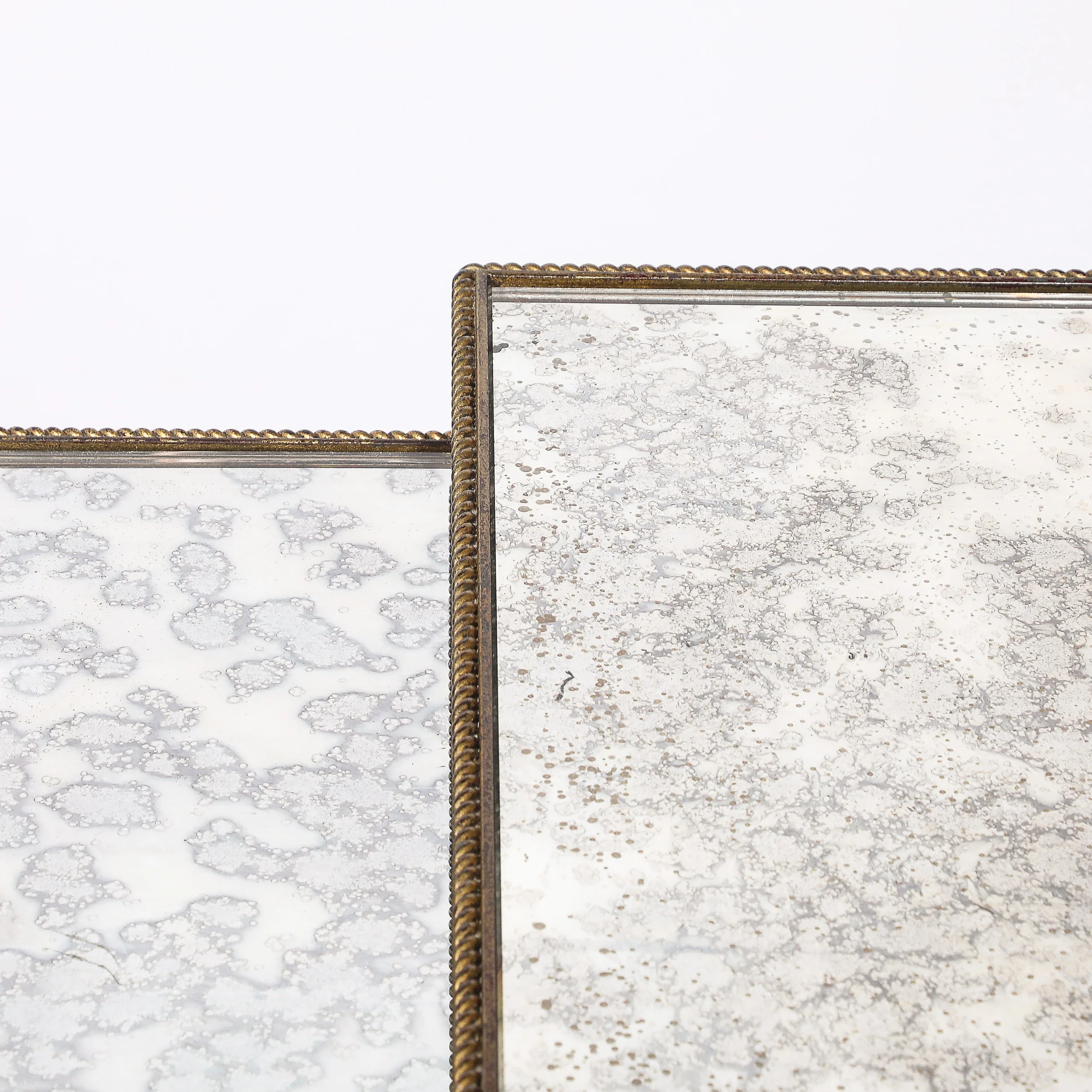 Set of 3 Art Deco Gilt Bronze Rope Form Nesting Tables W: Antiqued Mirror Glass - High Style Deco 13.jpg