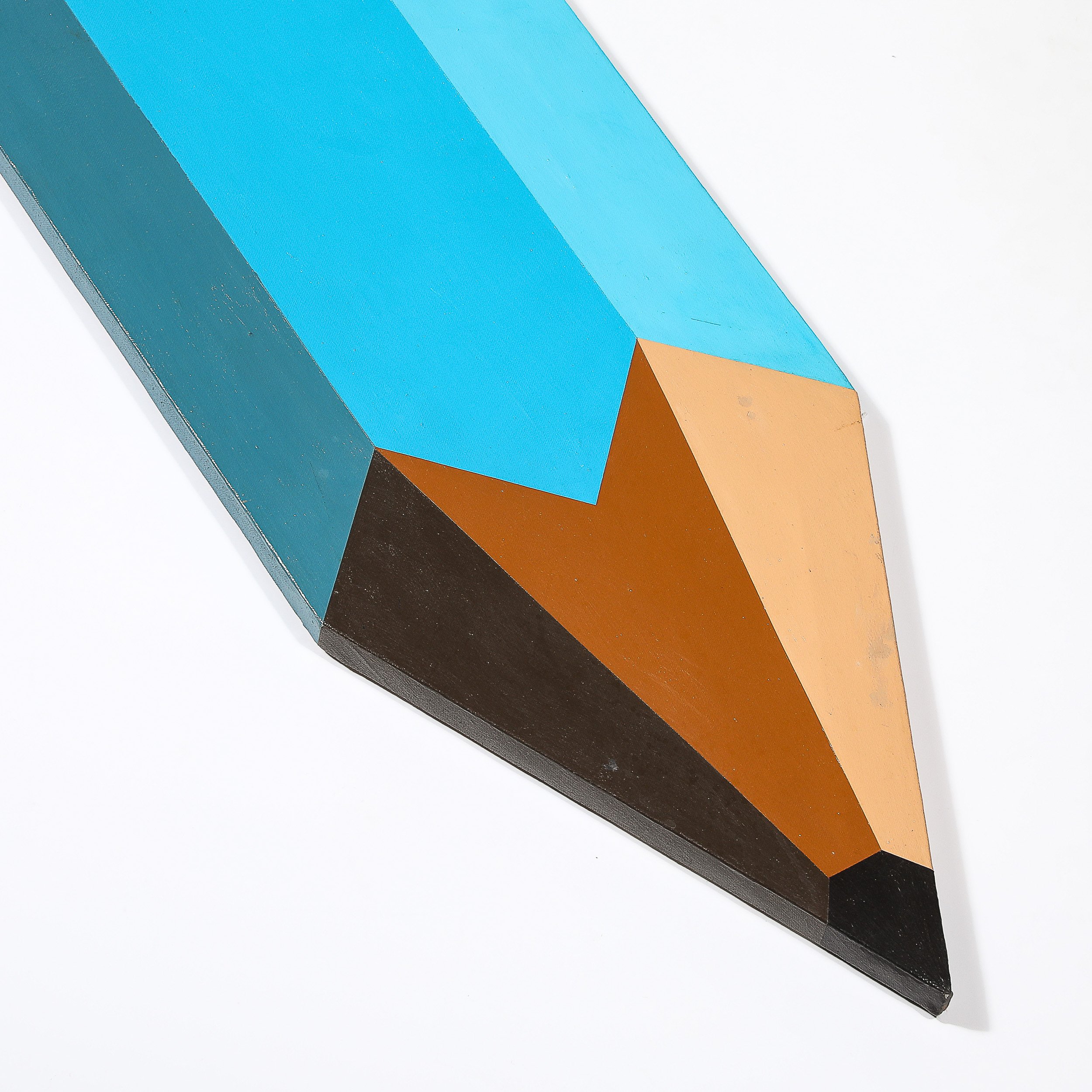 Pop Art Oil on Shaped Canvas Graphic Painting of a Pencil signed Frank Mesa - High Style Deco 8.jpg