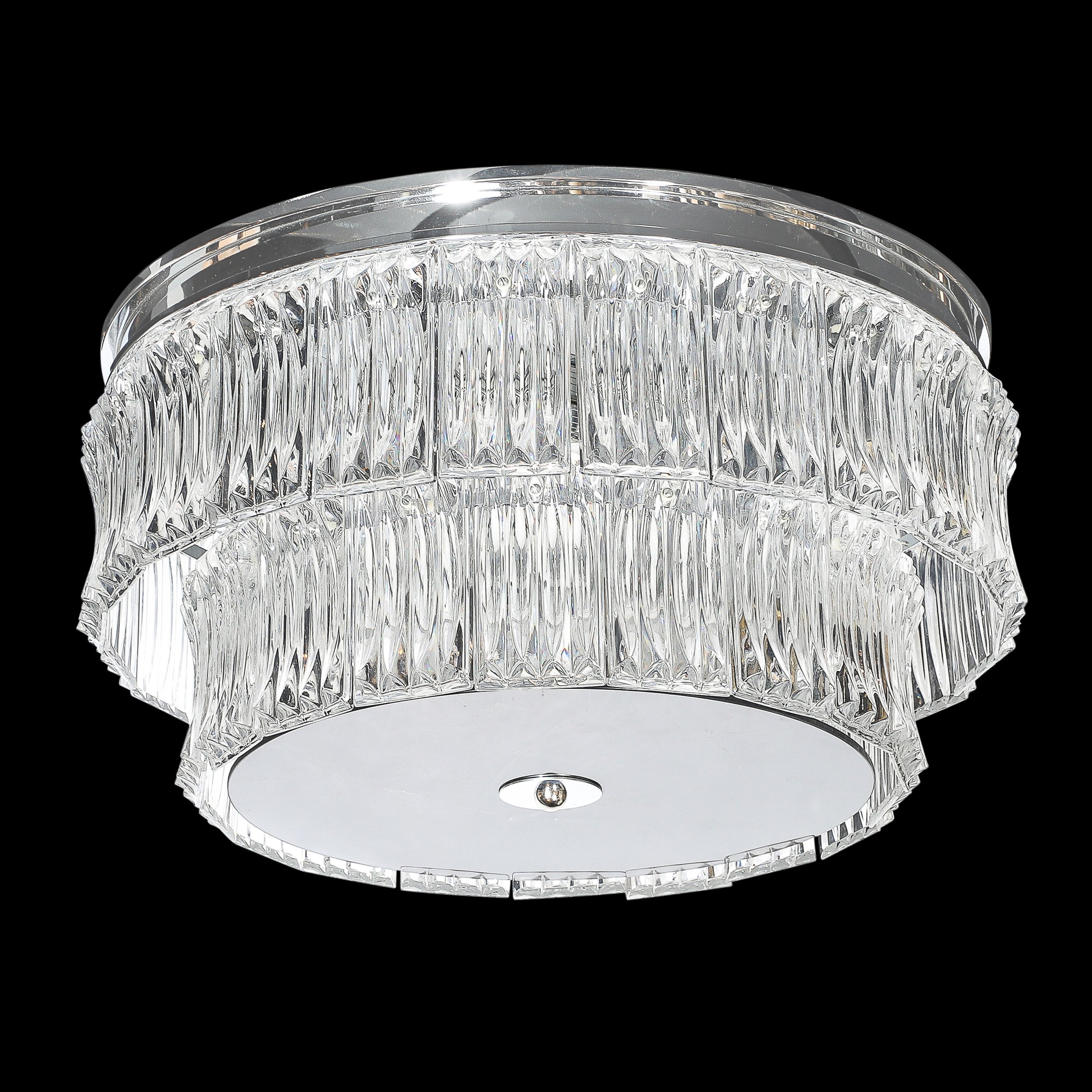 Mid-Century 2-Tier Transparent Murano Glass Flush-Mount w: Smoked Glass Diffuser - High Style Deco 12.jpg