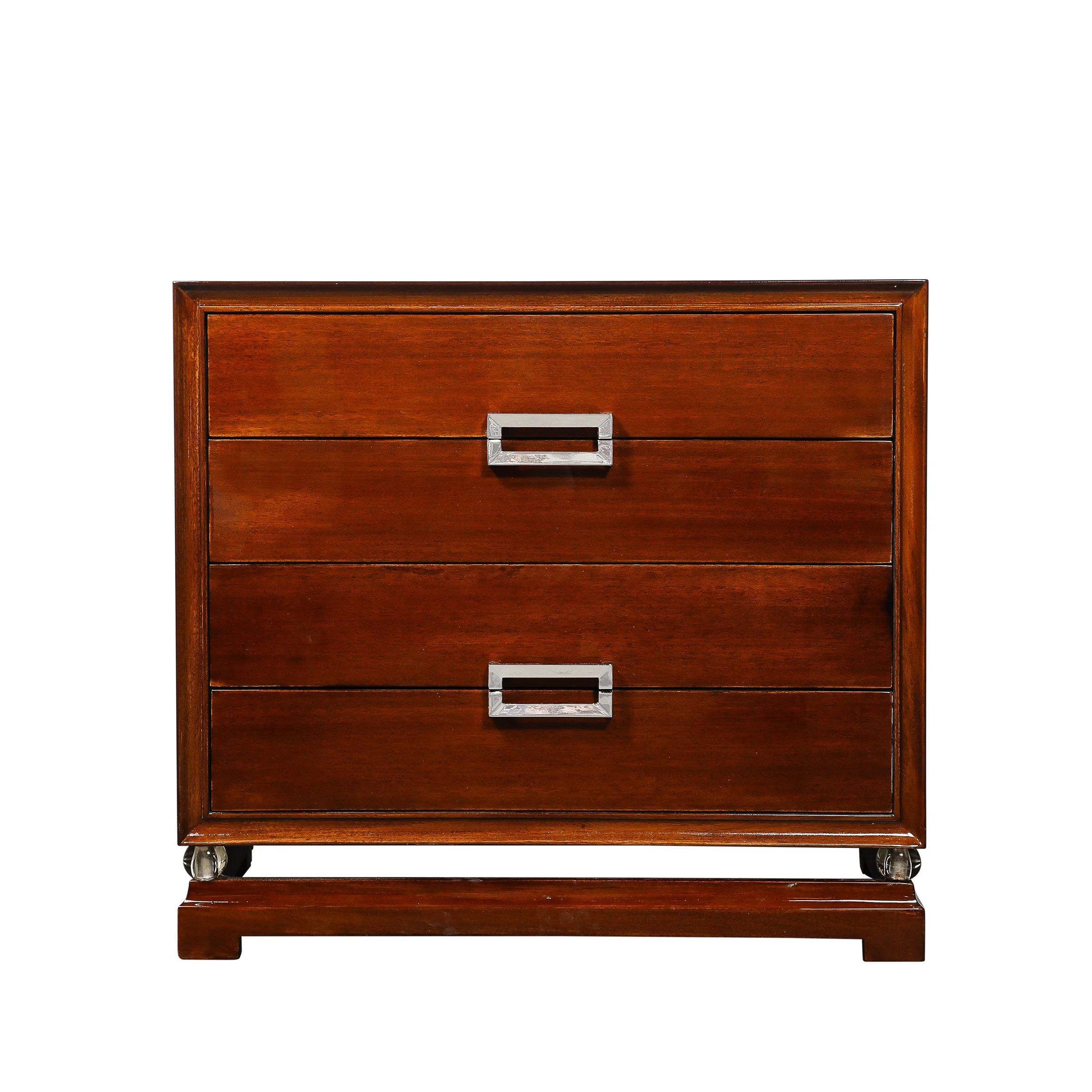 Pair of Art Deco Chests in Walnut with Rectangular Polished Nickel Pulls - High Style Deco 3.jpg