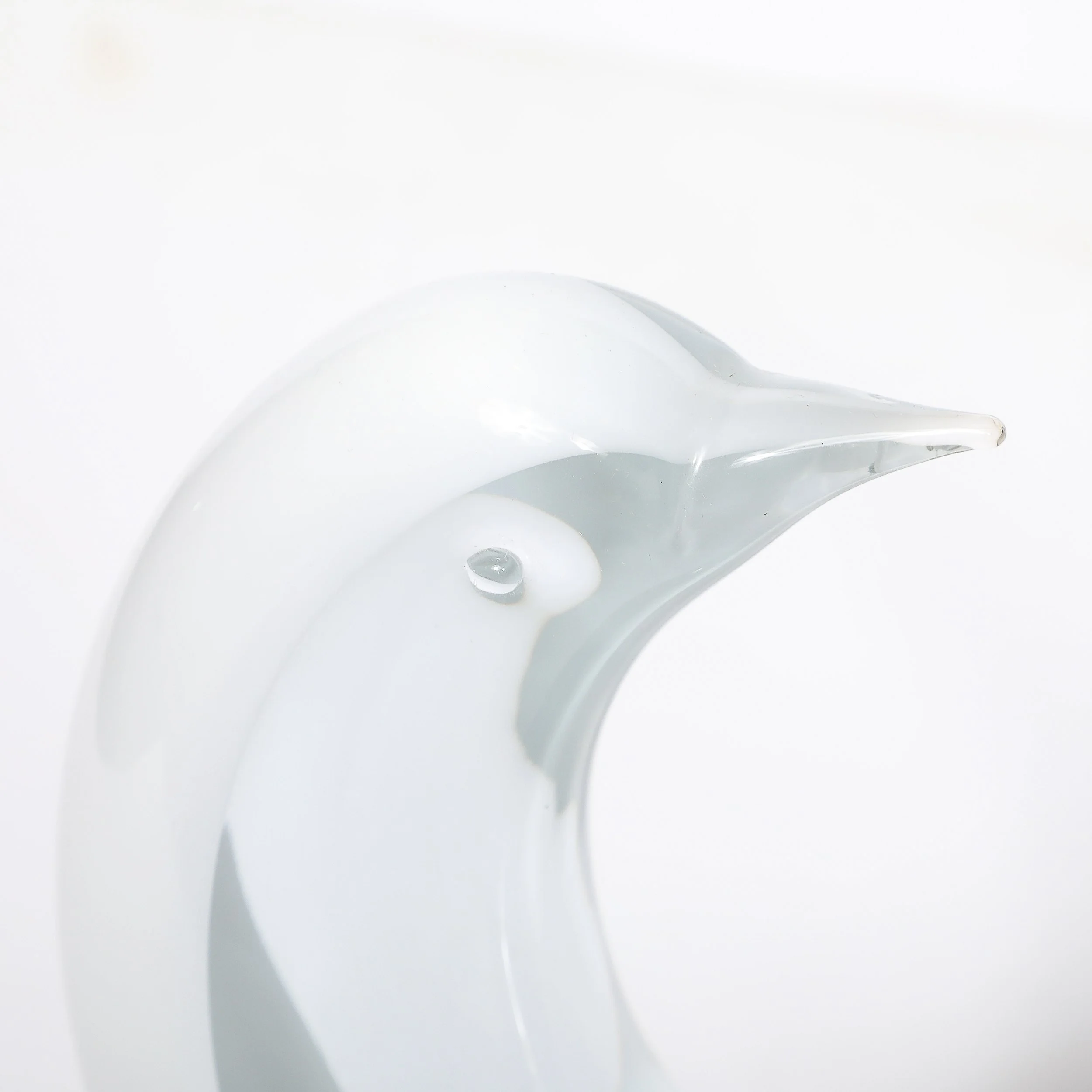 Mid-Century White & Transparent Murano Glass Bird Sculpture signed Renato Anatra - High Style Deco 3.jpg