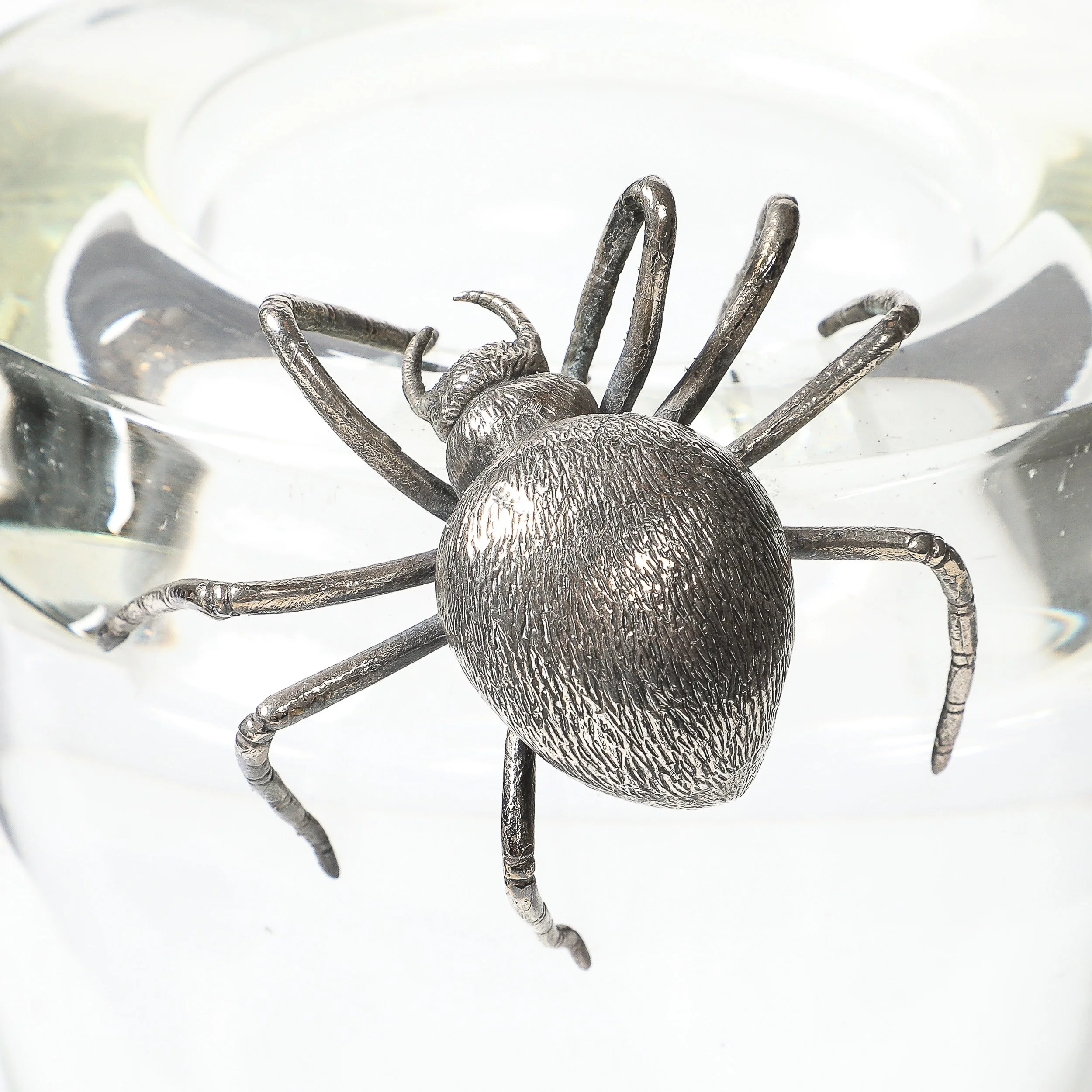 Mid-Century Silver Spider Sculpture Crystal Vase signed Leerdam Crystal - High Style Deco 4.jpg
